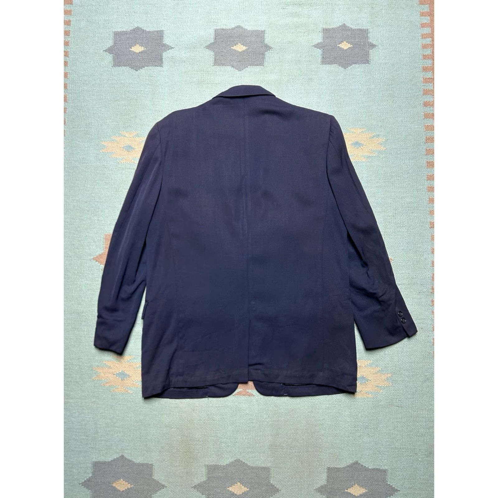 Vintage VINTAGE 1950s sport coat blazer gabardine faded navy blue Union men’s 40? 40 Navy Gabardine Union Mens 1950s Sports Coat Blazer Vintage Mens Size 40R - 7 Thumbnail