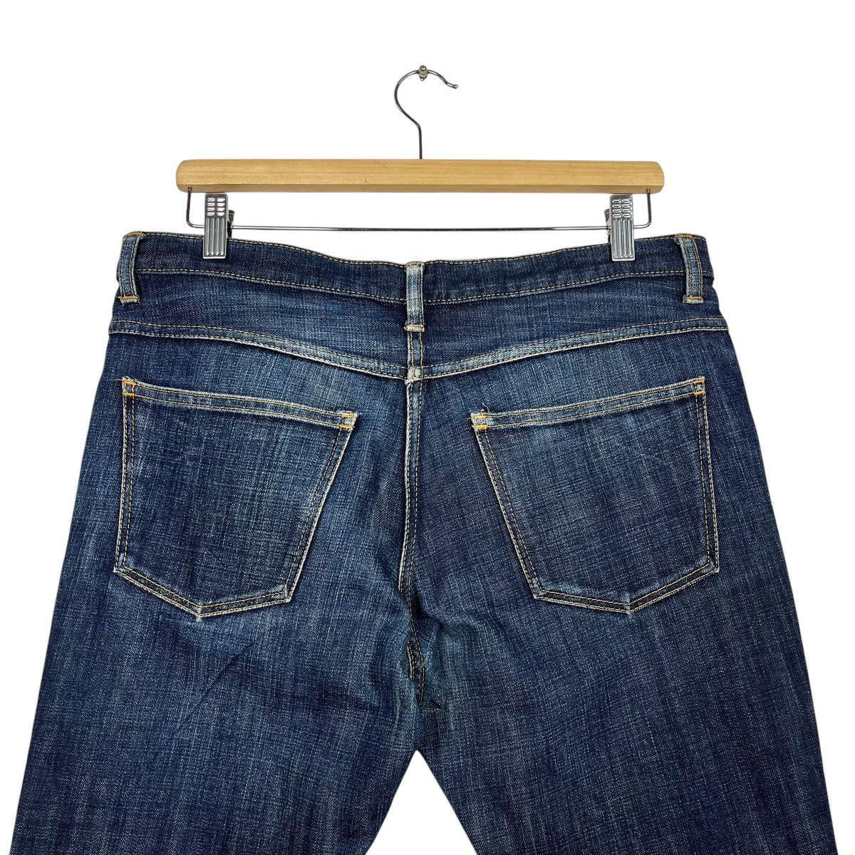20471120 Vintage Stiff Denim Jeans Size 34" / US 12 / IT 48 - 8 Thumbnail