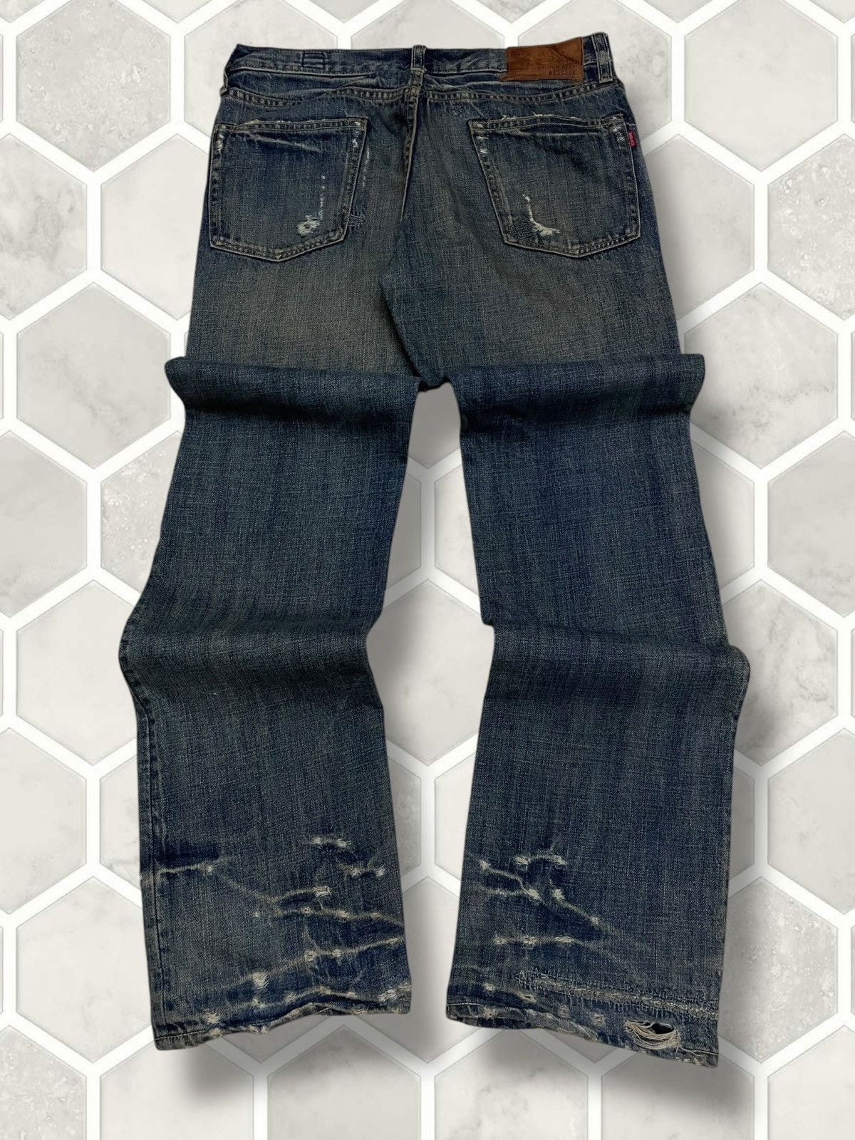 If Six Was Nine Vintage 1990s Rare Designer Japan Bartack Distressed Denim Size US 31 - 11 Thumbnail