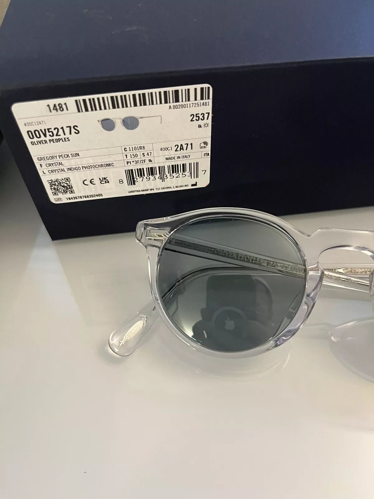 Oliver Peoples Oliver Peoples Gregory Peck Sun Crystal / Blue Photo Size ONE SIZE - 7 Thumbnail