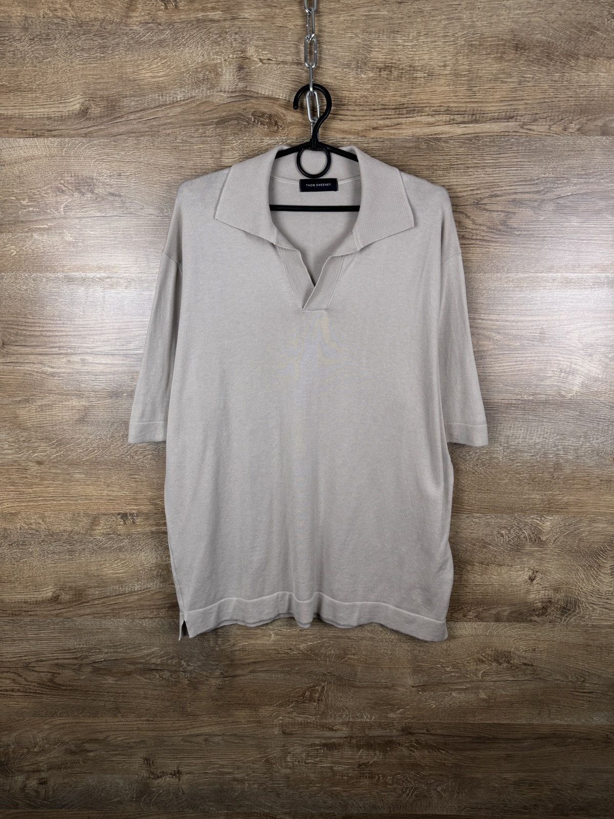 Thom Sweeney Mens Thom Sweeney luxury polos old money beige T-shirt tee Size US XL / EU 56 / 4 - 1 Thumbnail