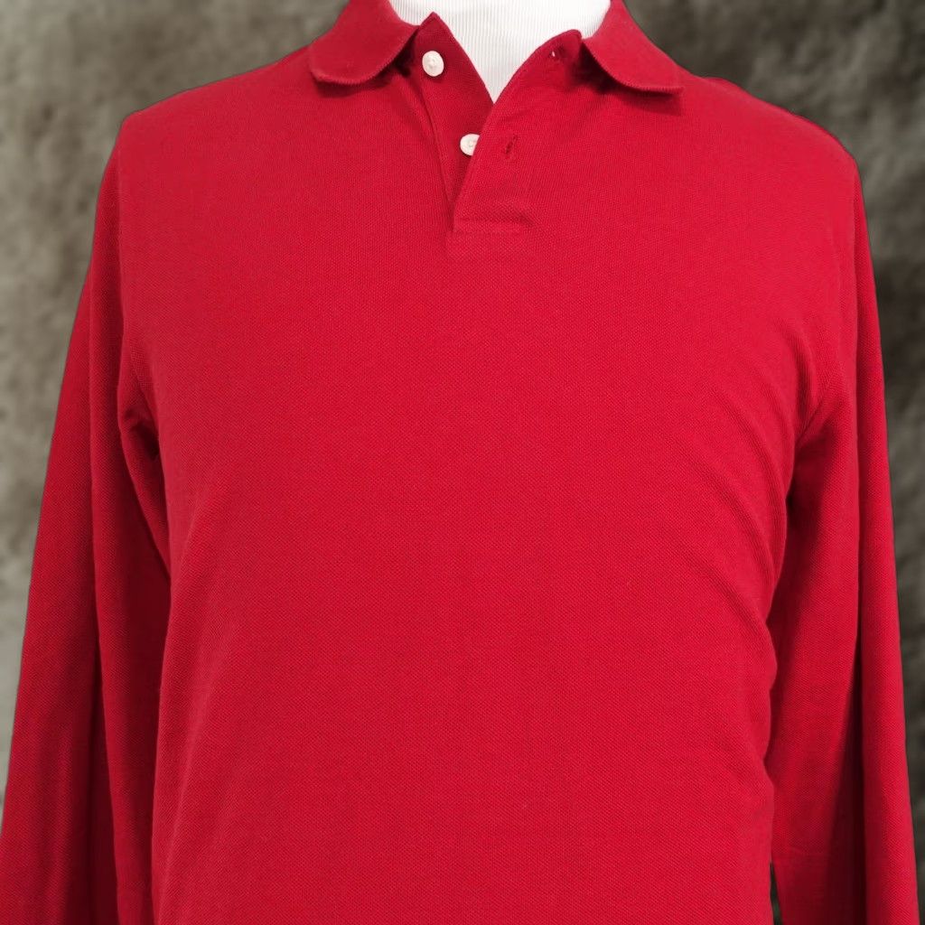 Gap Gap Polo Shirt LT Red Long Sleeve Pique Knit Cotton Tall Solid Casual Mens Size US L / EU 52-54 / 3 - 1 Thumbnail