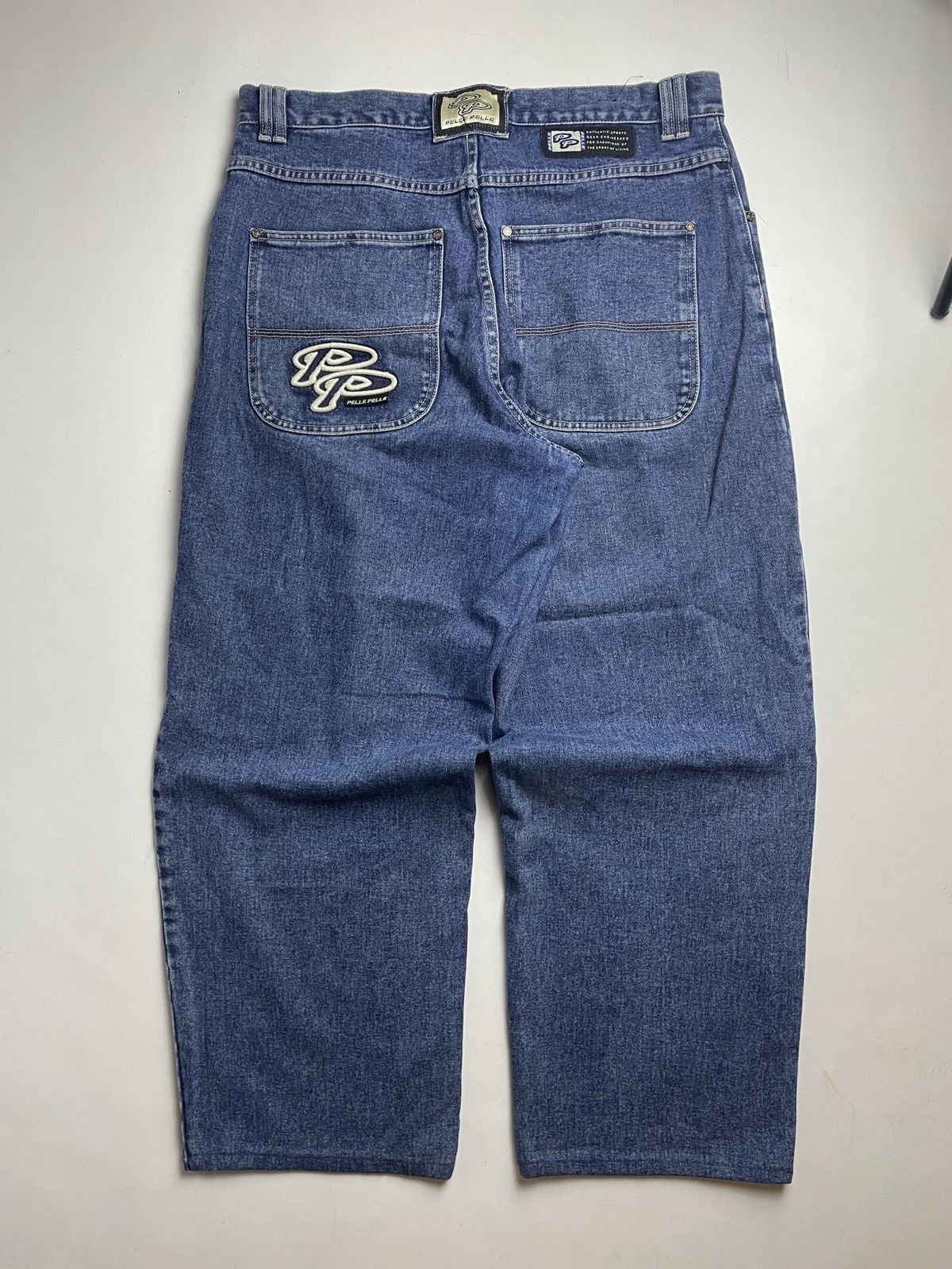 Jnco × Pelle Pelle × Southpole PELLE PELLE 90s BAGGY FIT BLUE 