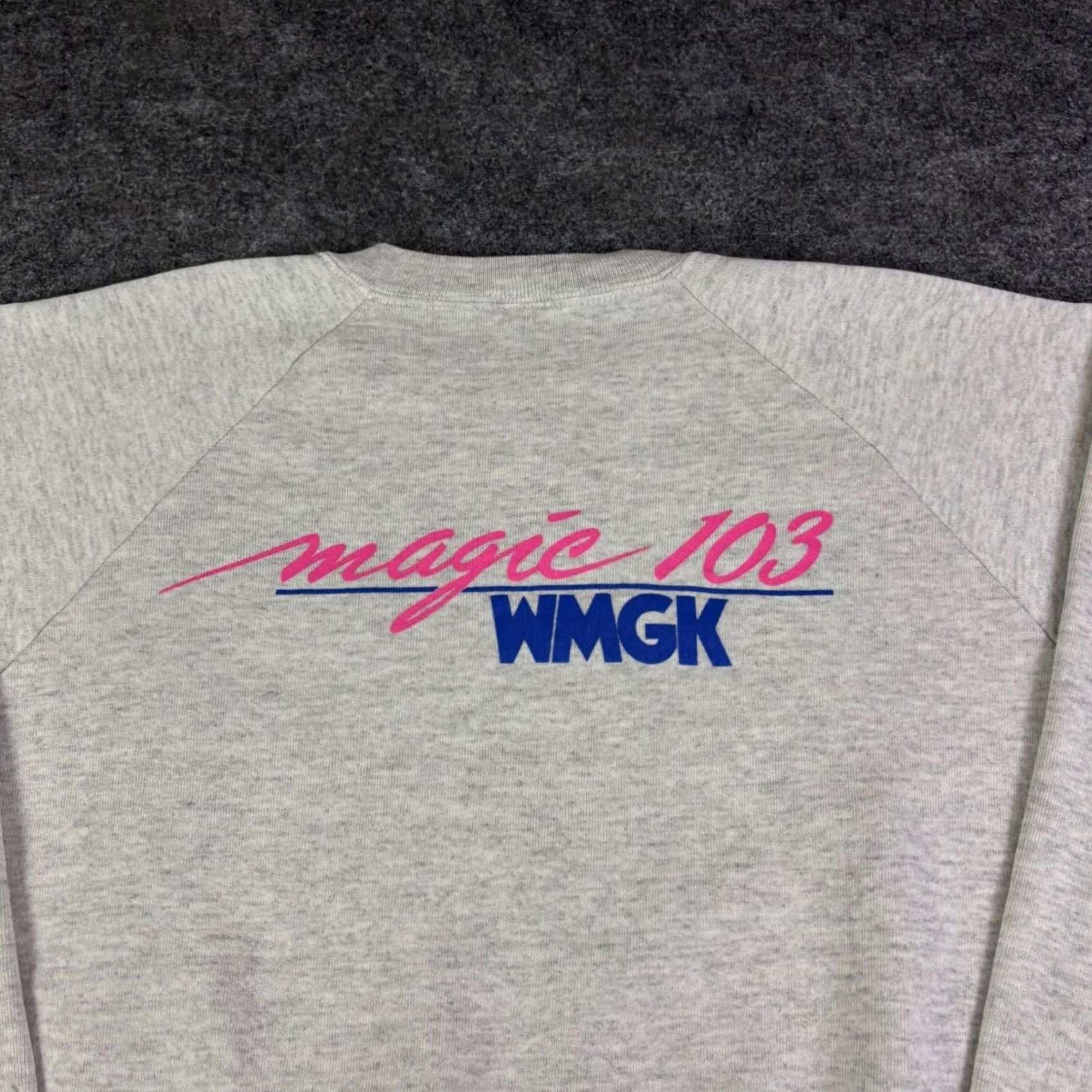 Jerzees VINTAGE Jerzees Sweatshirt MX WMGK Radio Gray XL Raglan Mens Crew Neck Graphic Print 80s Size US XL / EU 56 / 4 - 6 Thumbnail