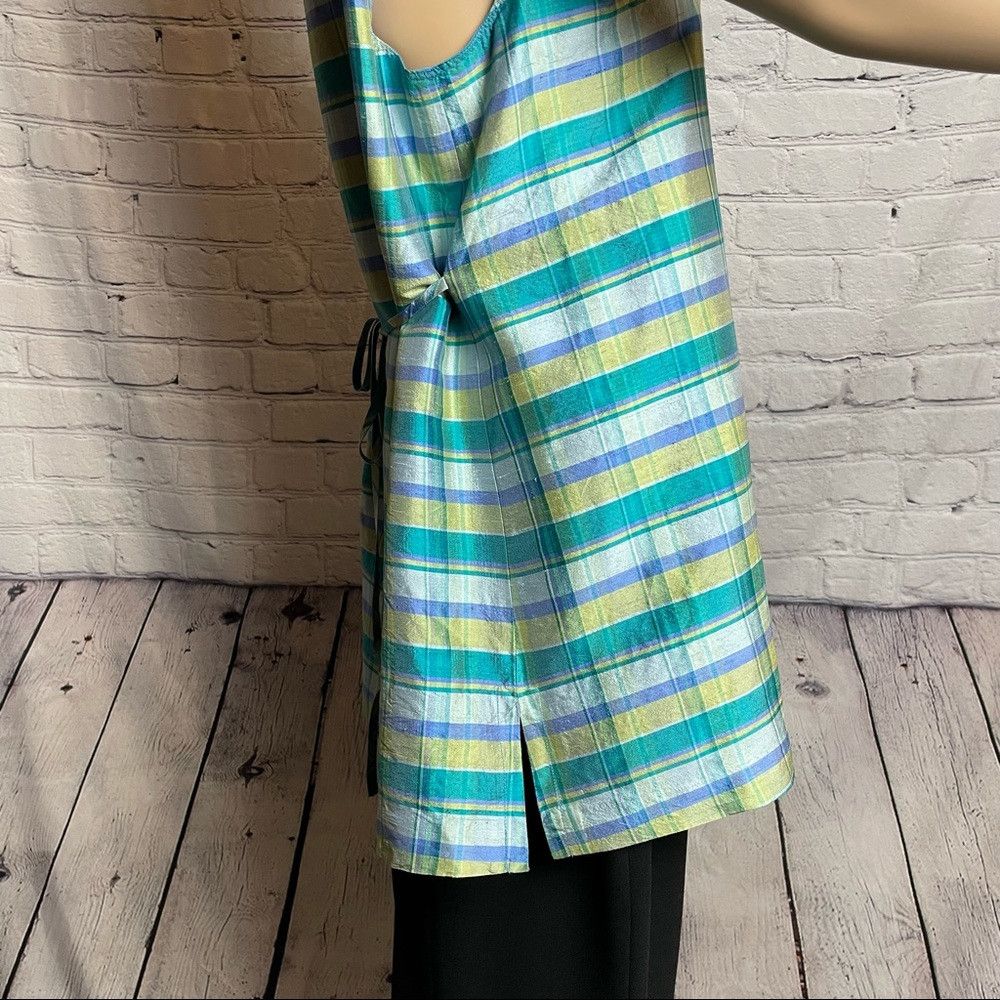 Other Mimi Maternity Plaid Green Blue Silk Top Size M Size M / US 6-8 / IT 42-44 - 9 Thumbnail