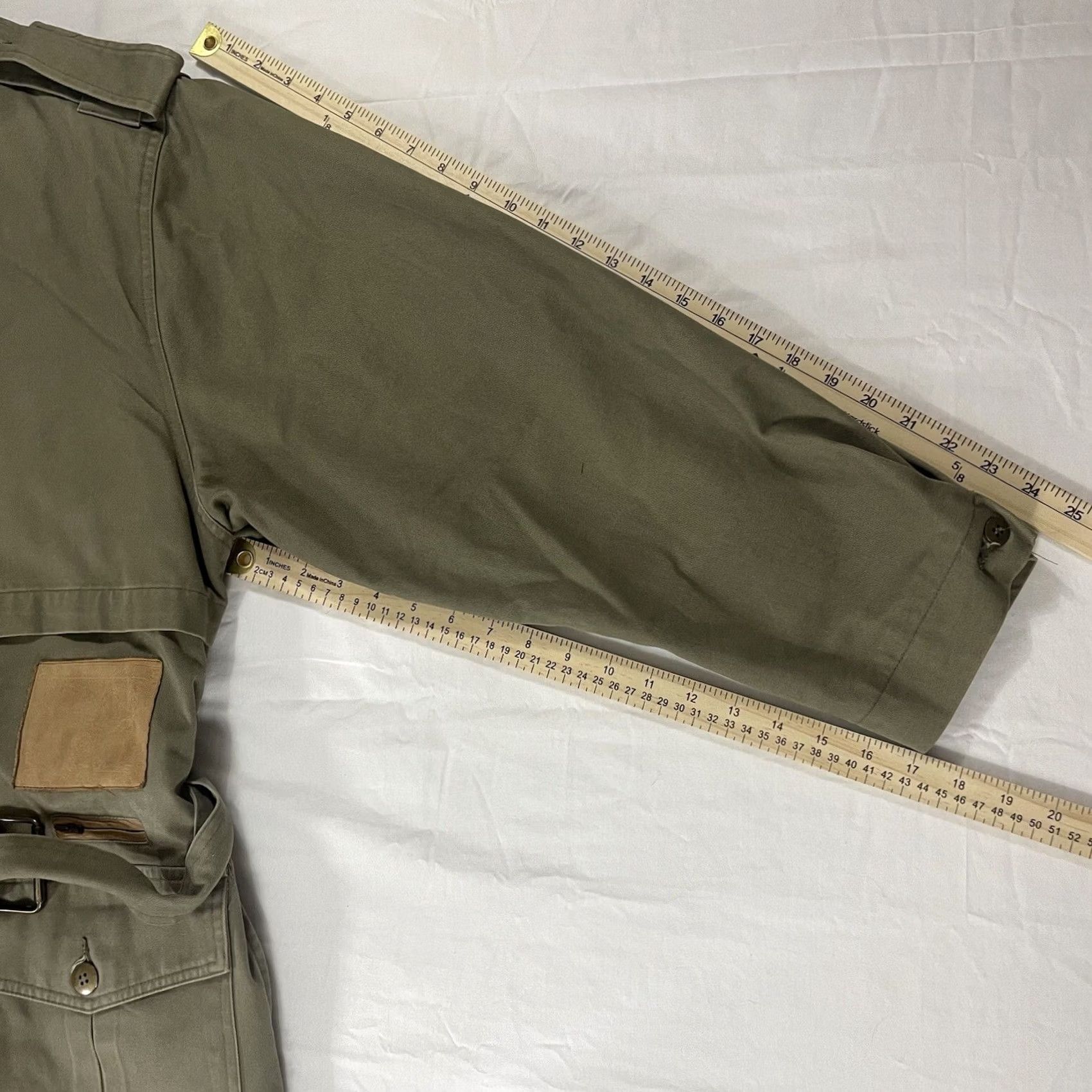 Olive Vintage Together! Womens 12 Tall Olive Green Duster Jacket Trench Coat Army 80s Size XL / US 12-14 / IT 48-50 - 7 Thumbnail