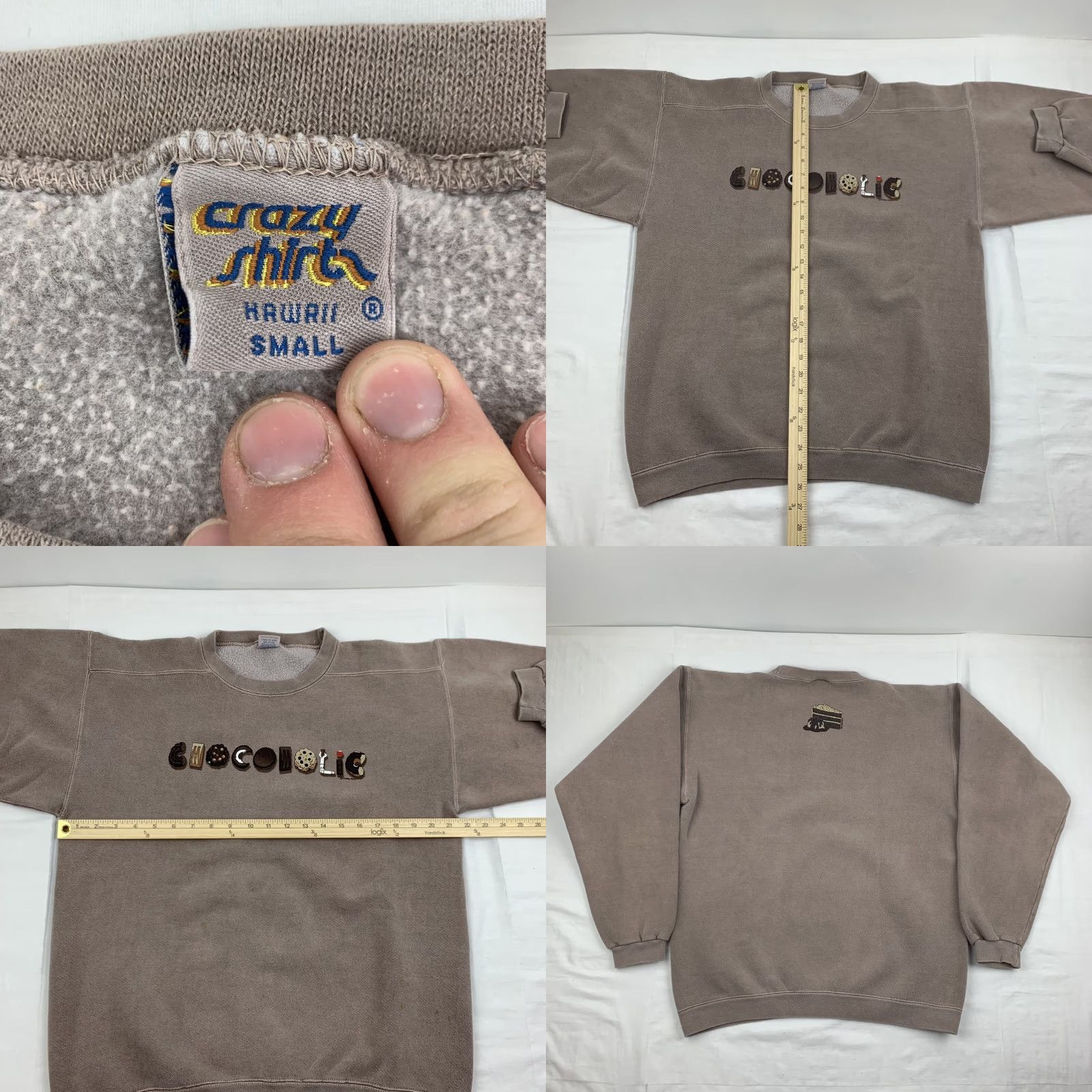 Vintage VINTAGE Crazy Shirts Sweatshirt Adult Small Brown 90s Spell Out Cake Pullover Men S Brown 90s Theme Size US S / EU 44-46 / 1 - 8 Thumbnail
