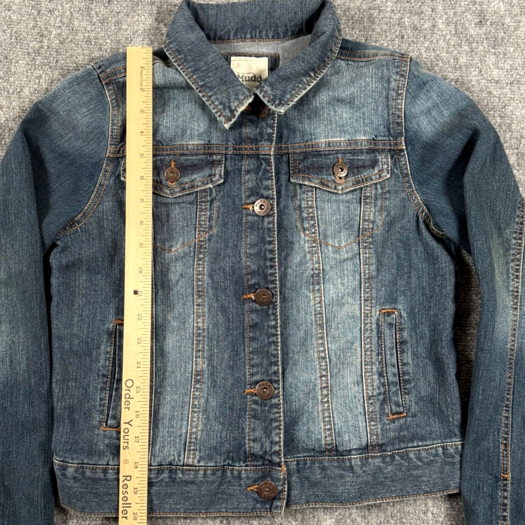 Vintage Mudd Denim Jacket Button Front Casual Fitted Blue Womens L Jacket Size 36" / US 14 / IT 50 - 5 Thumbnail