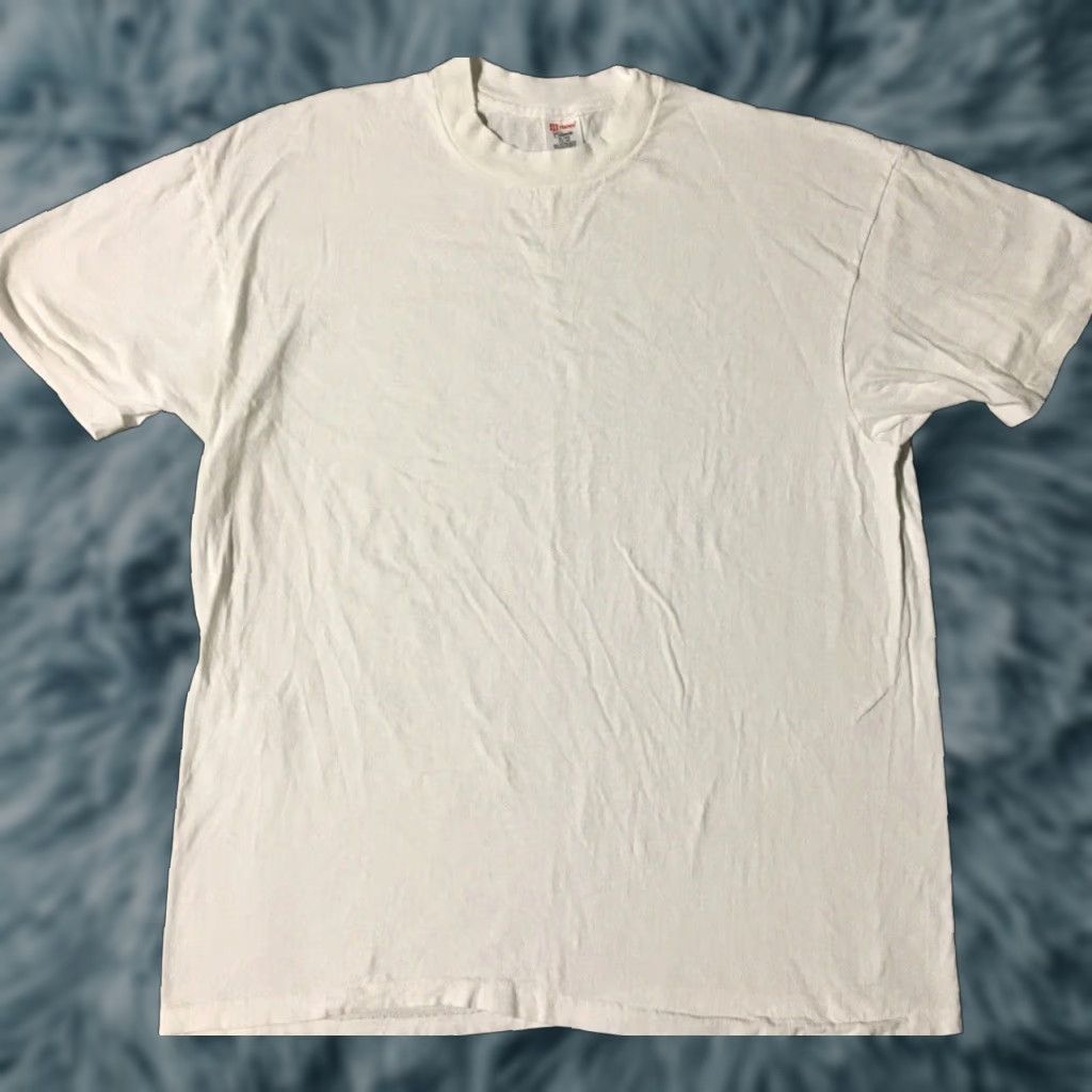 Hanes VINTAGE Hanes T-Shirt 80s 90s Faded White M Surf Skate Grunge Punk Trucker Rock Biker 90s USA Mens Shirt Size US M / EU 48-50 / 2 - 1 Thumbnail