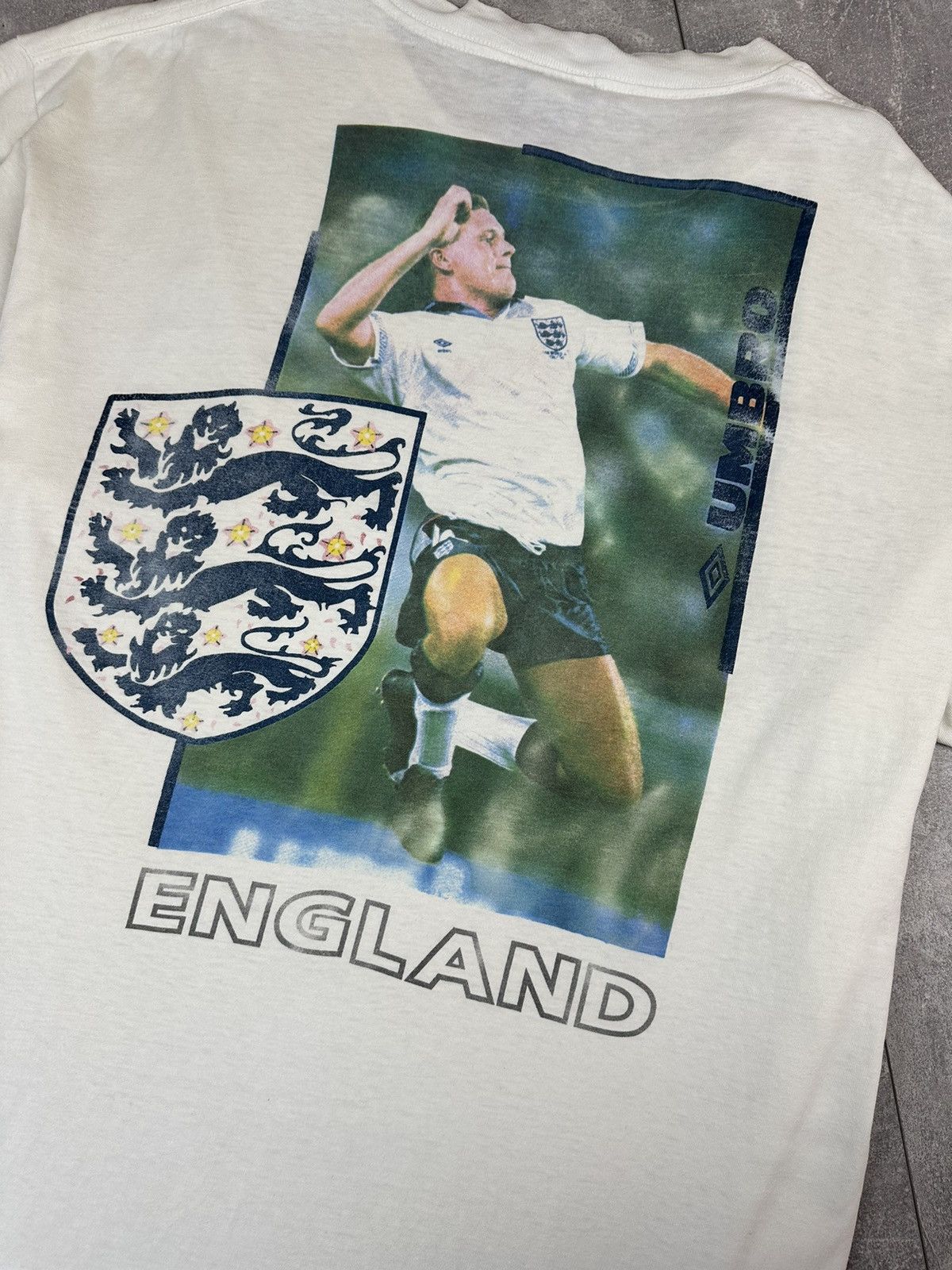 Umbro Umbro England Retro Vintage Cotton Soccer Football T-Shirt Size US XL / EU 56 / 4 - 2 Thumbnail