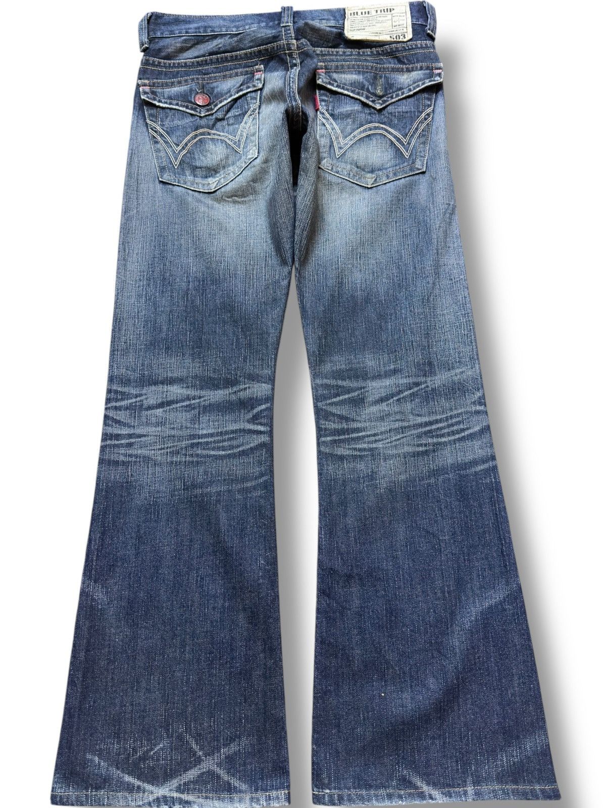 Edwin Vintage Edwin 503 Bluetrip Flare Bootcut Distressed Denim Size US 31 - 5 Thumbnail