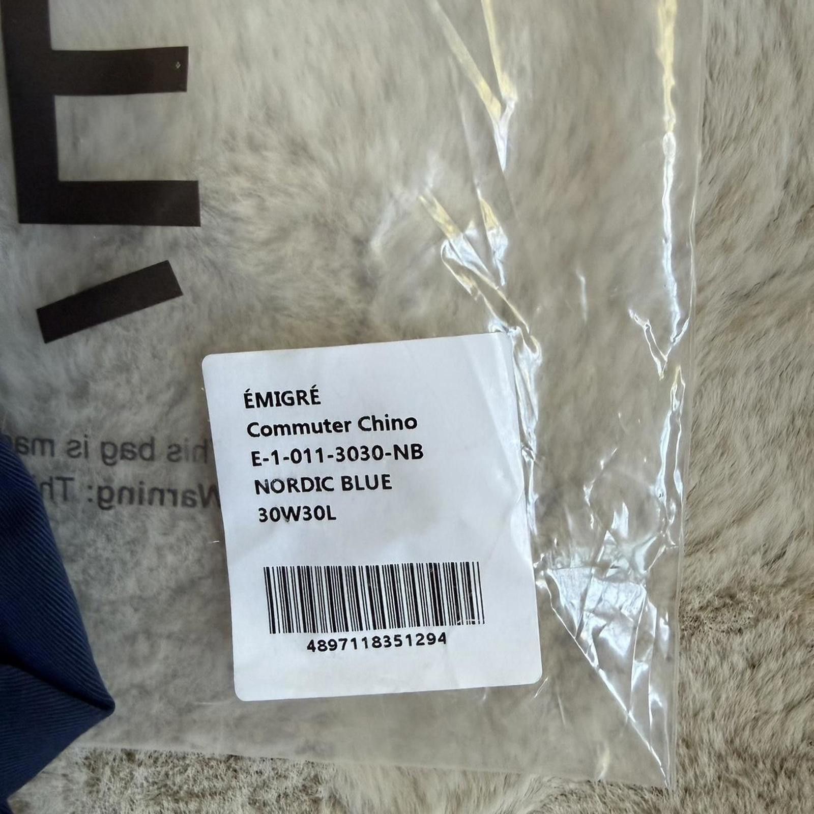 Other Emigre Travel Commuter Chino Marine Blue - 30x30 NWT Size US 30 / EU 46 - 3 Thumbnail