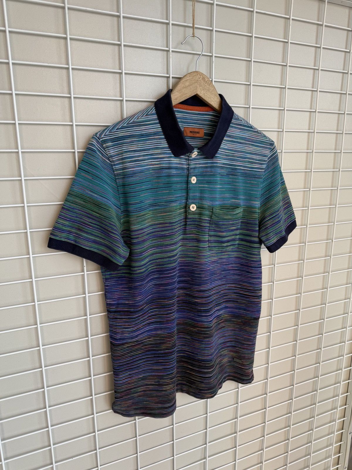 Missoni Missoni Space-Dyed Pique Polo Shirt Mens Size M Slub Size US M / EU 48-50 / 2 - 5 Thumbnail