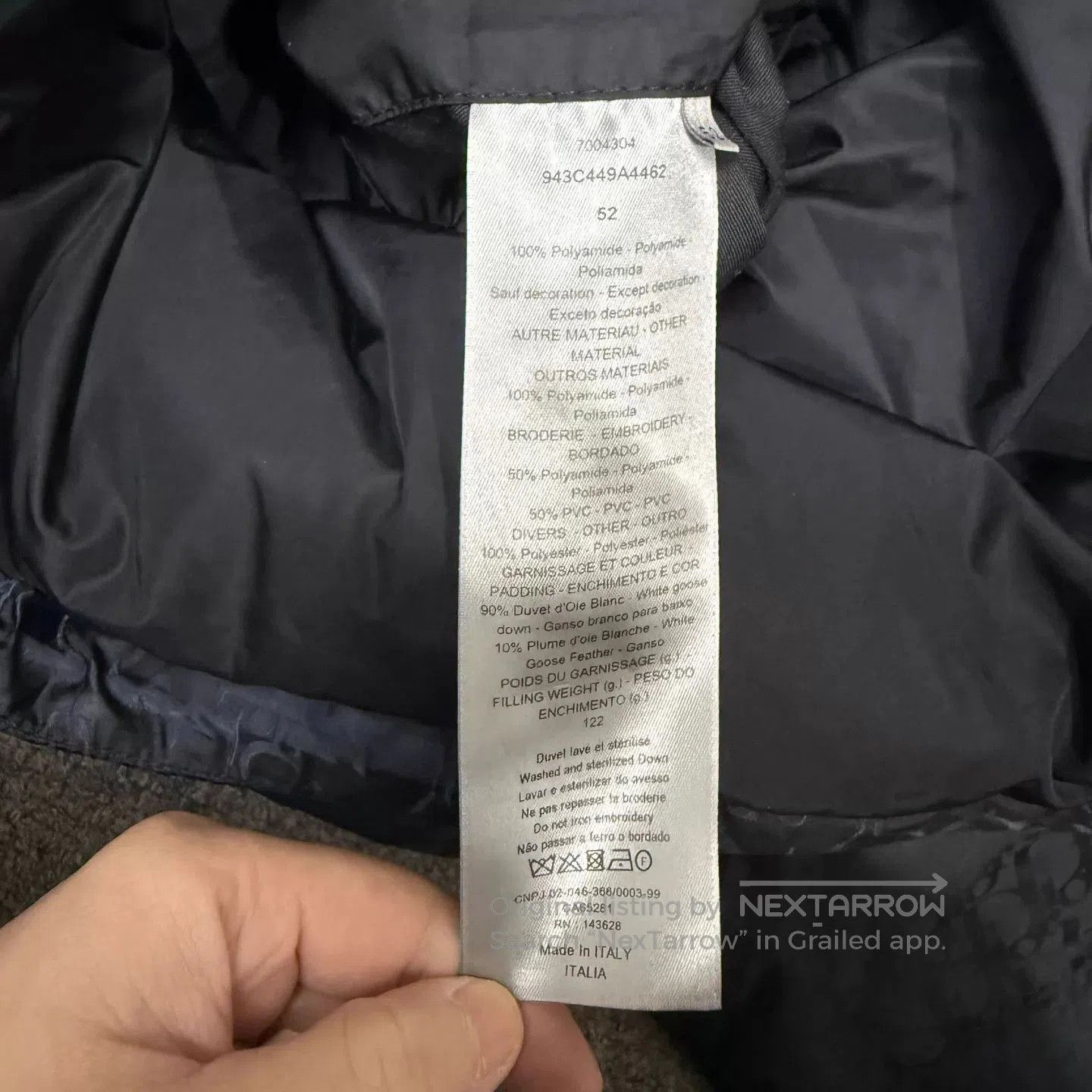 Dior Blue Quilted Puffer Jacket Size L. Size US L / EU 52-54 / 3 - 4 Thumbnail