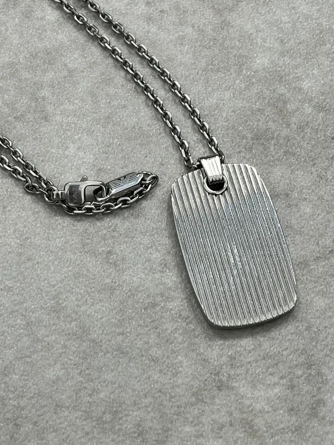 Emporio Armani AW2016 Emporio Armani Grey Dog Tag Necklace Size ONE SIZE - 5 Thumbnail