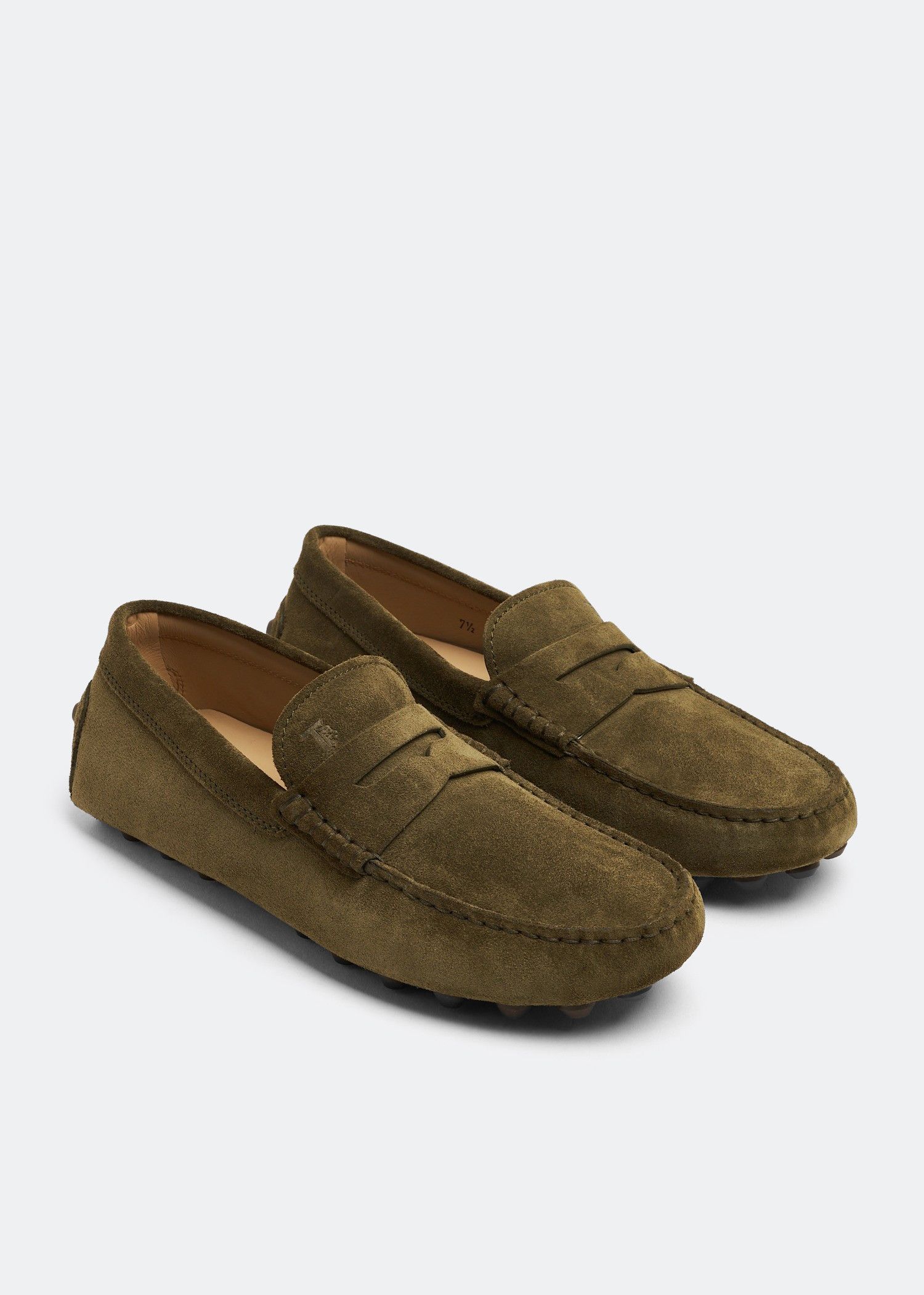 Tod's o1s22i1n0325 Suede Loafers in Olive Green Size US 7 / EU 40 - 4 Thumbnail