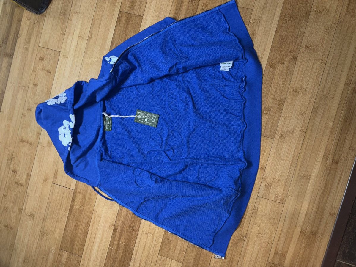 DENIM TEARS DENIM TEARS Royal Blue Cotton Wreath Zip Up - Size XS Size US XS / EU 42 / 0 - 5 Thumbnail
