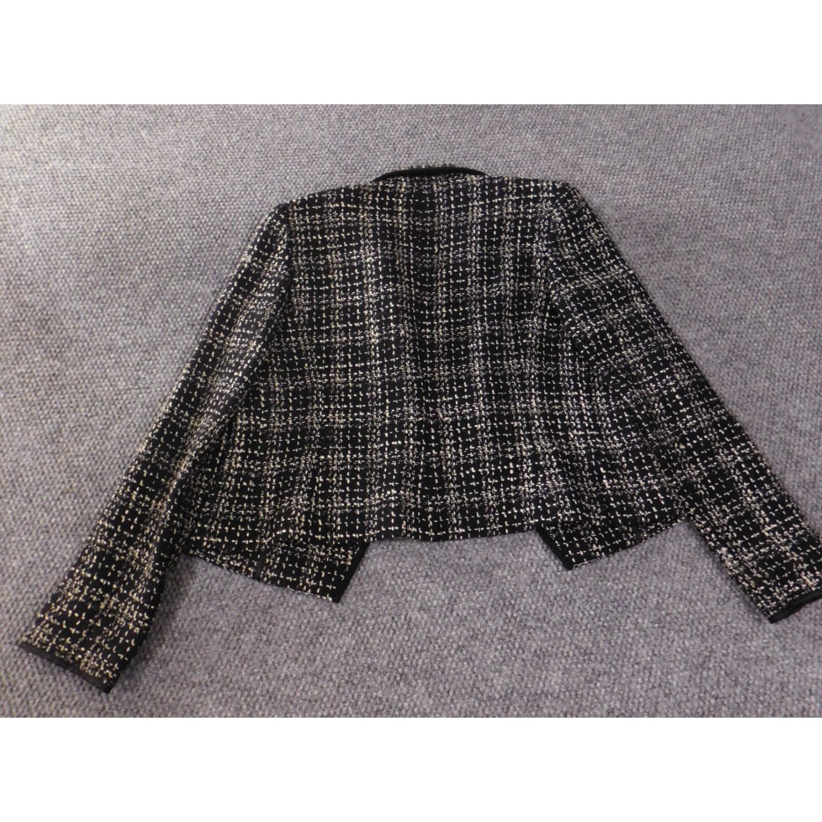 Ellen Tracy Linda Allard Ellen Tracy Blazer Jacket Women 6 Black Wool Plaid Open Zip Lined Wool Blend Regular Wool Coat/Blazer Women Men Size M / US 6-8 / IT 42-44 - 7 Thumbnail