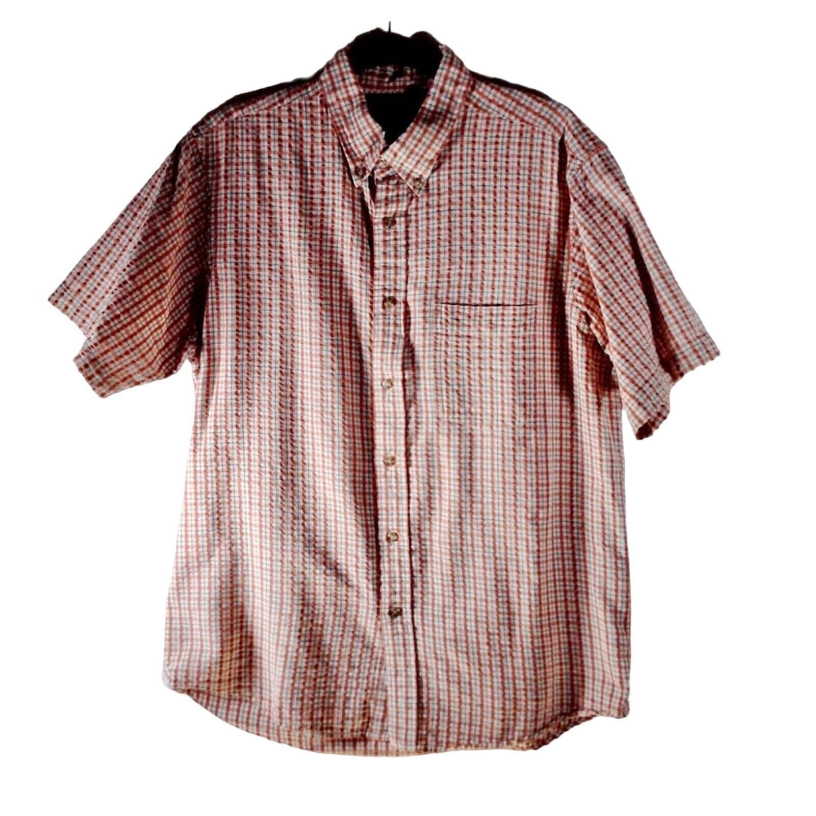 Eddie Bauer Eddie Bauer Orange Plaid Checkered Button Down Short Sleeve Size US M / EU 48-50 / 2 - 1 Thumbnail