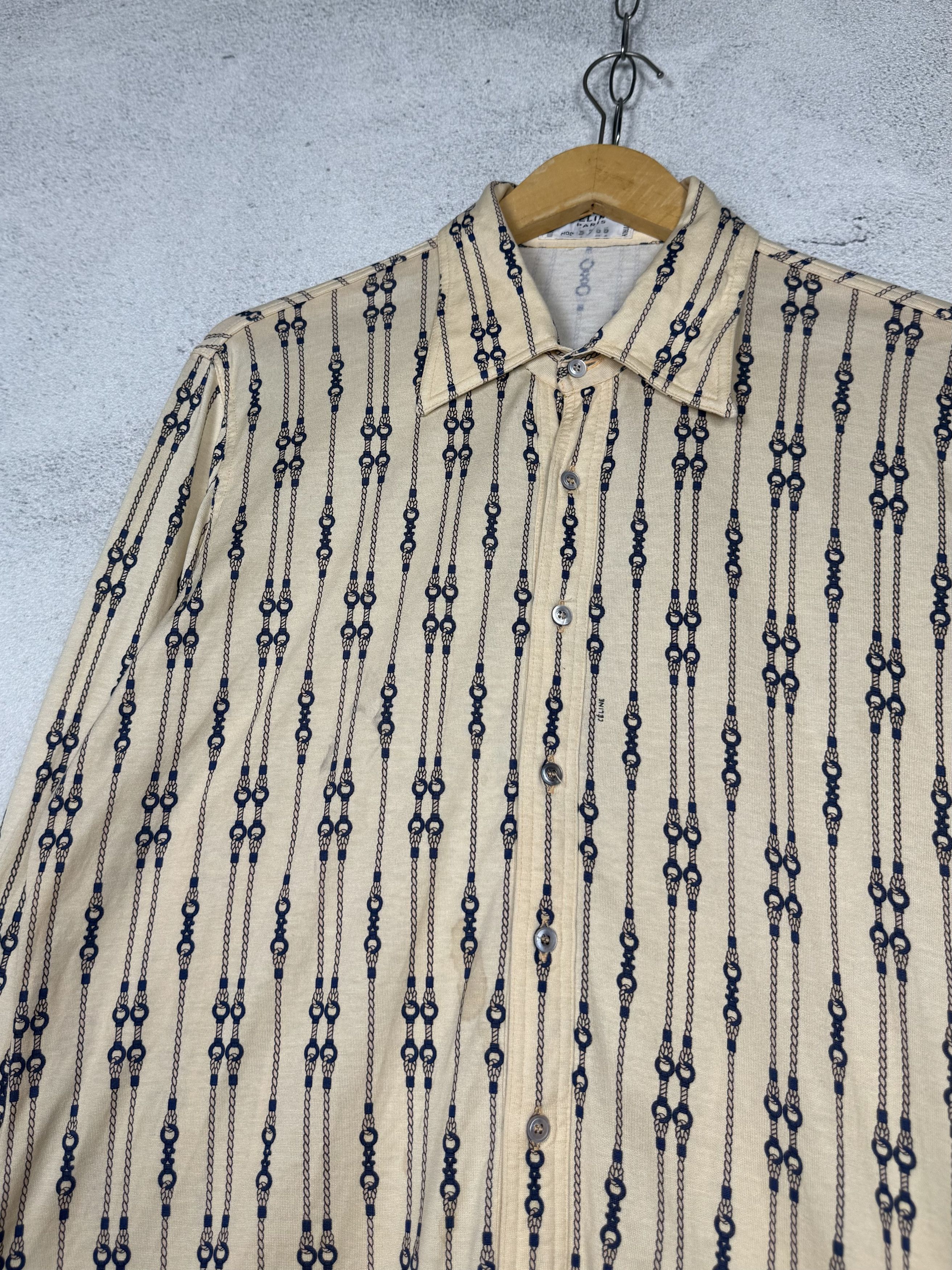 Celine Vintage Celine Monogram Longsleeve Polo Shirt Size US M / EU 48-50 / 2 - 3 Thumbnail