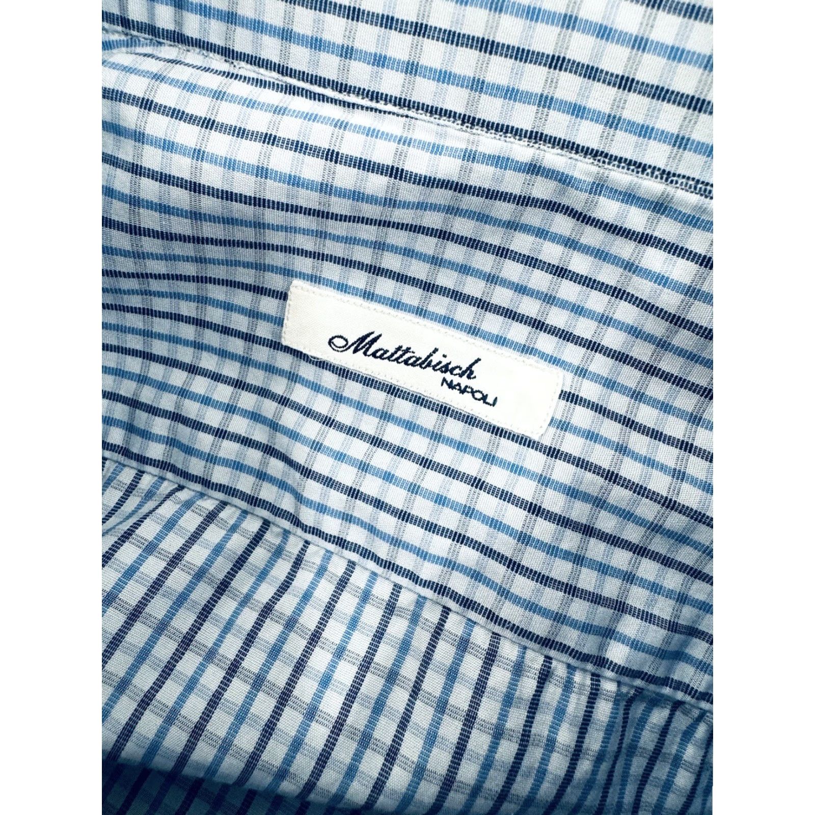 Vintage Mattabisch Napoli Italy Plaid Check Shirt 17.5 / 44 Mens Long Sleeve Button-Up Blue Nerf? Size US XXL / EU 58 / 5 - 5 Thumbnail