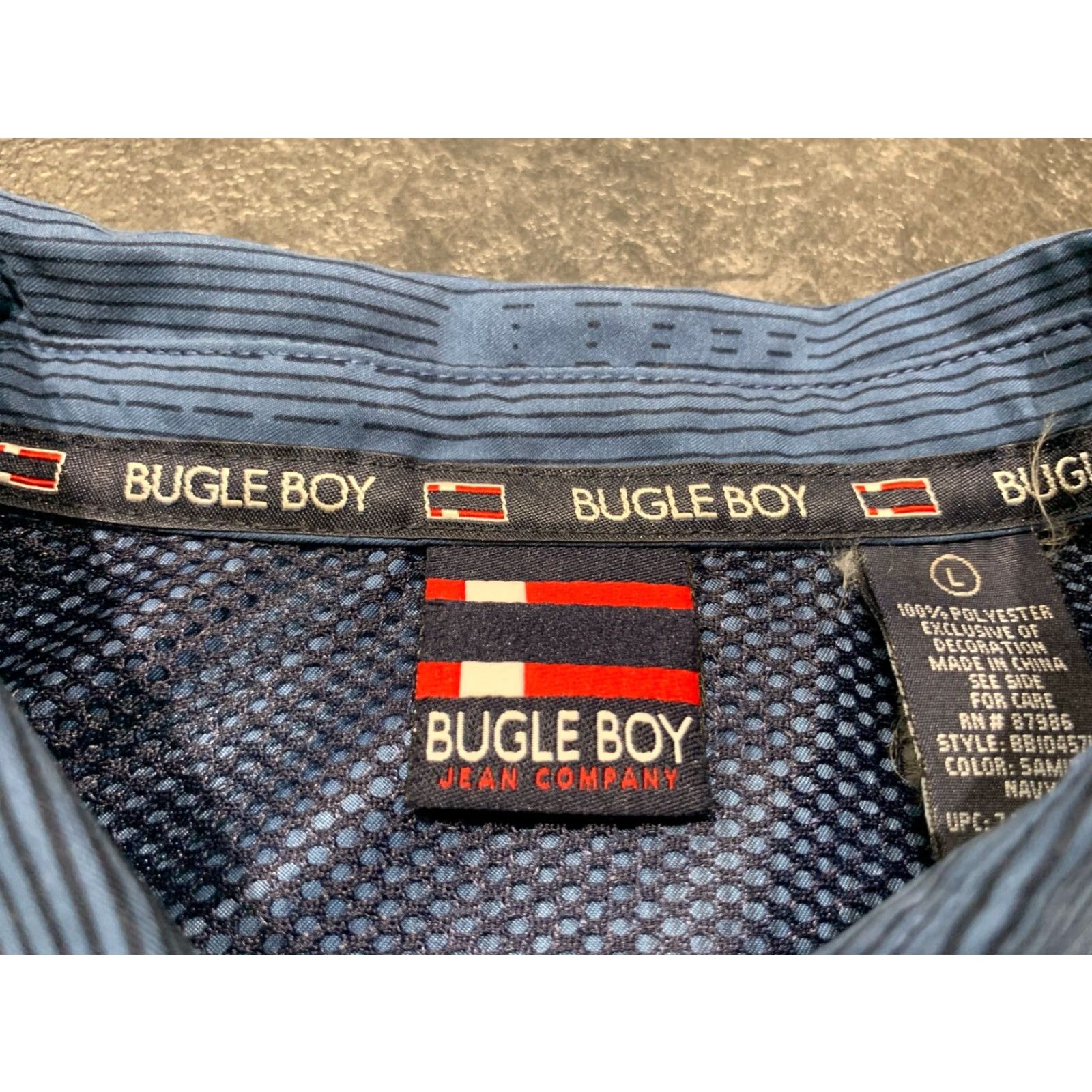 Bugle Boy VINTAGE Bugle Boy Button Up Shirt Mens Large Blue Long Sleeve Geometric Pattern 90s Size US L / EU 52-54 / 3 - 7 Thumbnail