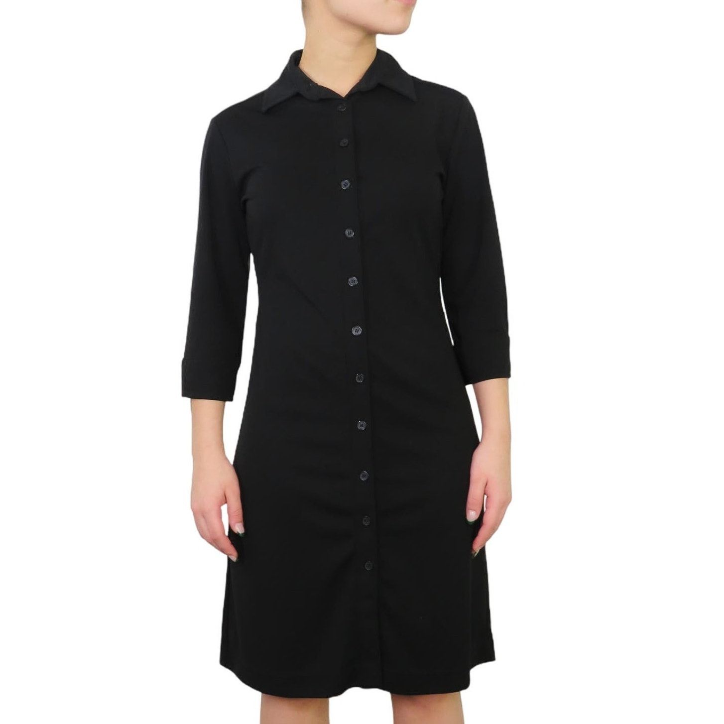 Express Express Black Button Down Long Sleeve Dress Classic Small Size S / US 4 / IT 40 - 1 Thumbnail