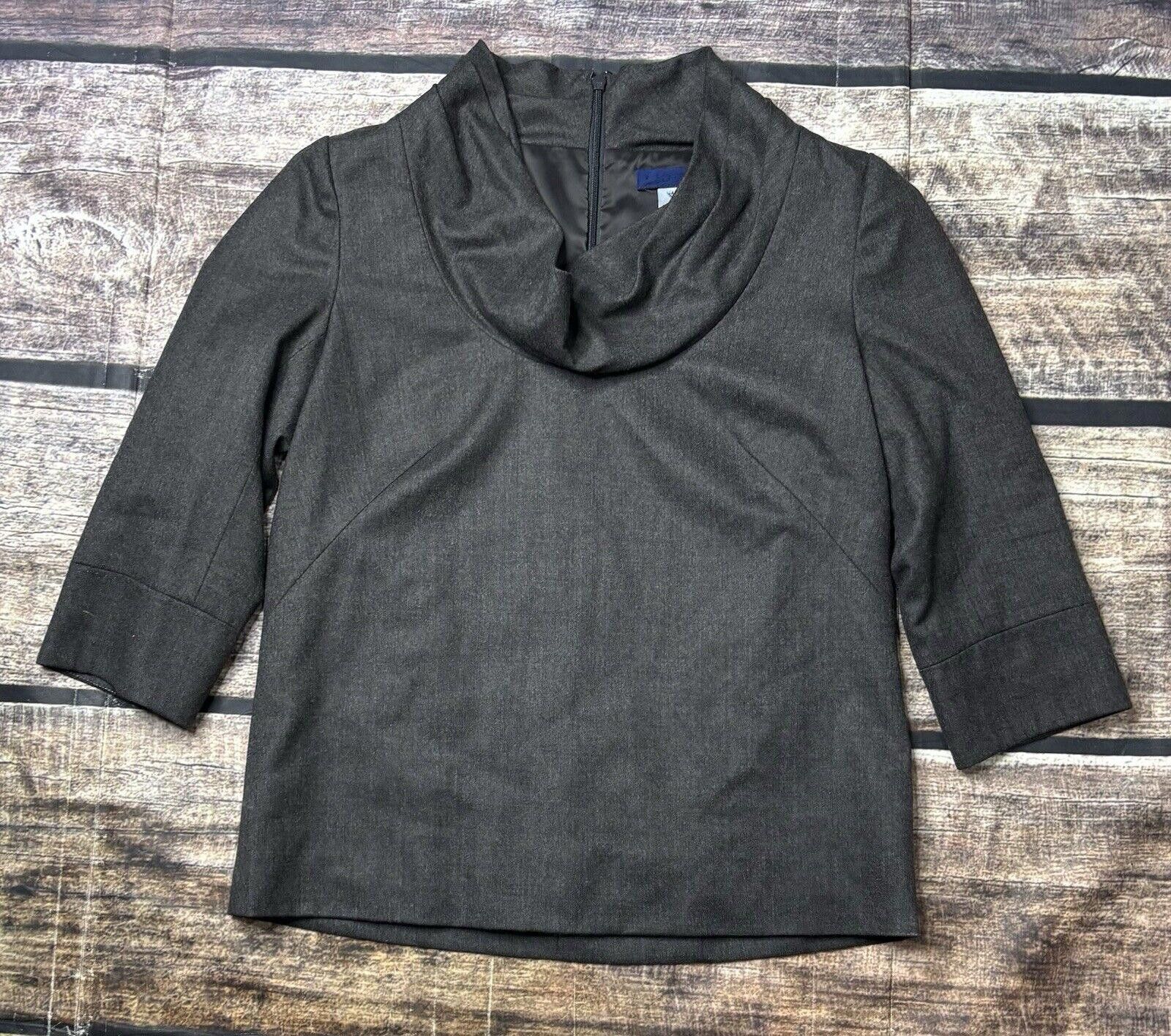 J.Crew J Crew Wool Jacket Womens Size 4 Cowl Neck Stretch Lined Zip Size S / US 4 / IT 40 - 1 Thumbnail