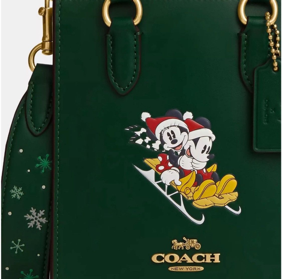Coach Disney X Coach North South Mini Leather Tote With Sled Motif Size ONE SIZE - 9 Thumbnail