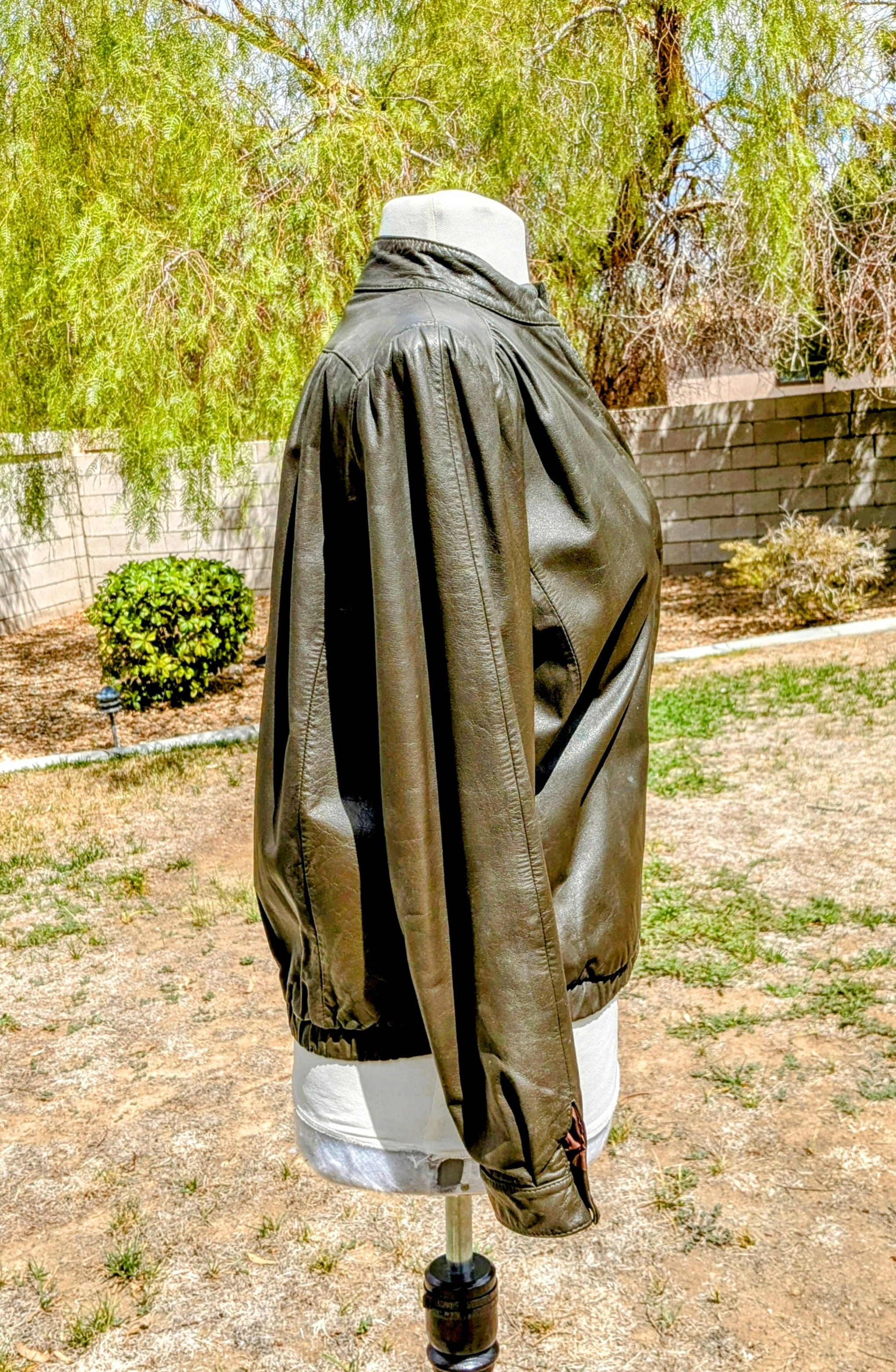 Other 1980s GJS Vintage Leather Zip-Up Bomber Racing Korean Jacket Size S / US 4 / IT 40 - 3 Thumbnail