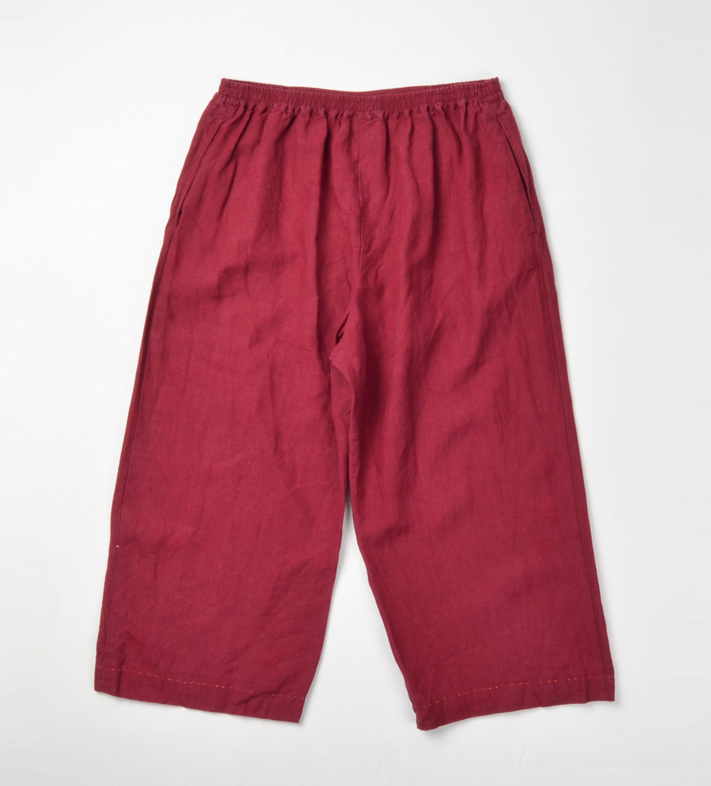 Designer × eskandar Eskandar 100% Linen Wide Leg Elastic Waist Culottes Pants Size 31" - 7 Thumbnail