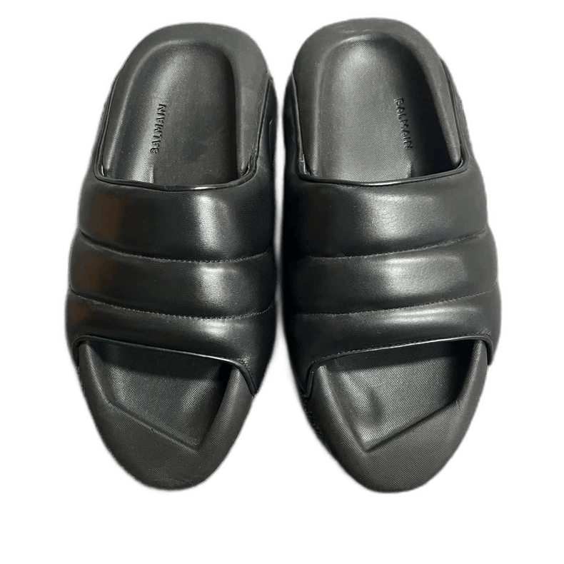 Balmain Balmain Black B-It Fashion Slippers Size 44 Size US 11 / EU 44 - 1 Thumbnail
