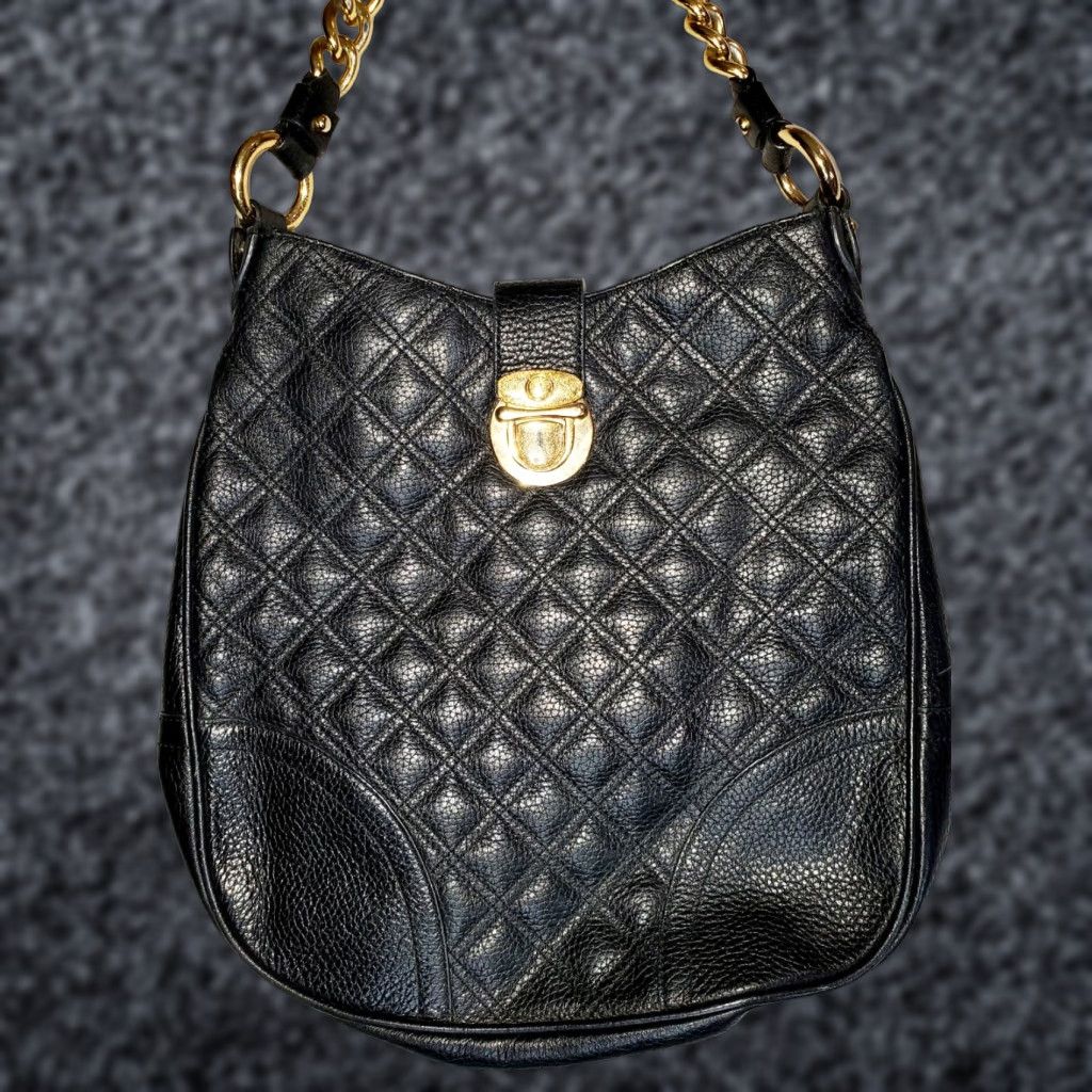 Vintage VINTAGE Annie's Eye Black Leather Bucket Bag Shoulder Chain Size ONE SIZE - 1 Thumbnail