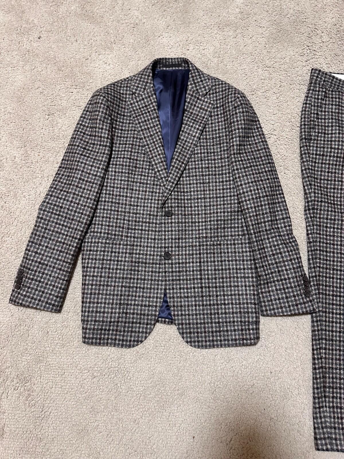 Suitsupply Suit SUITSUPPLY Havana Patch FL Slim / Soho SuitHoundstooth Size 52R - 5 Thumbnail
