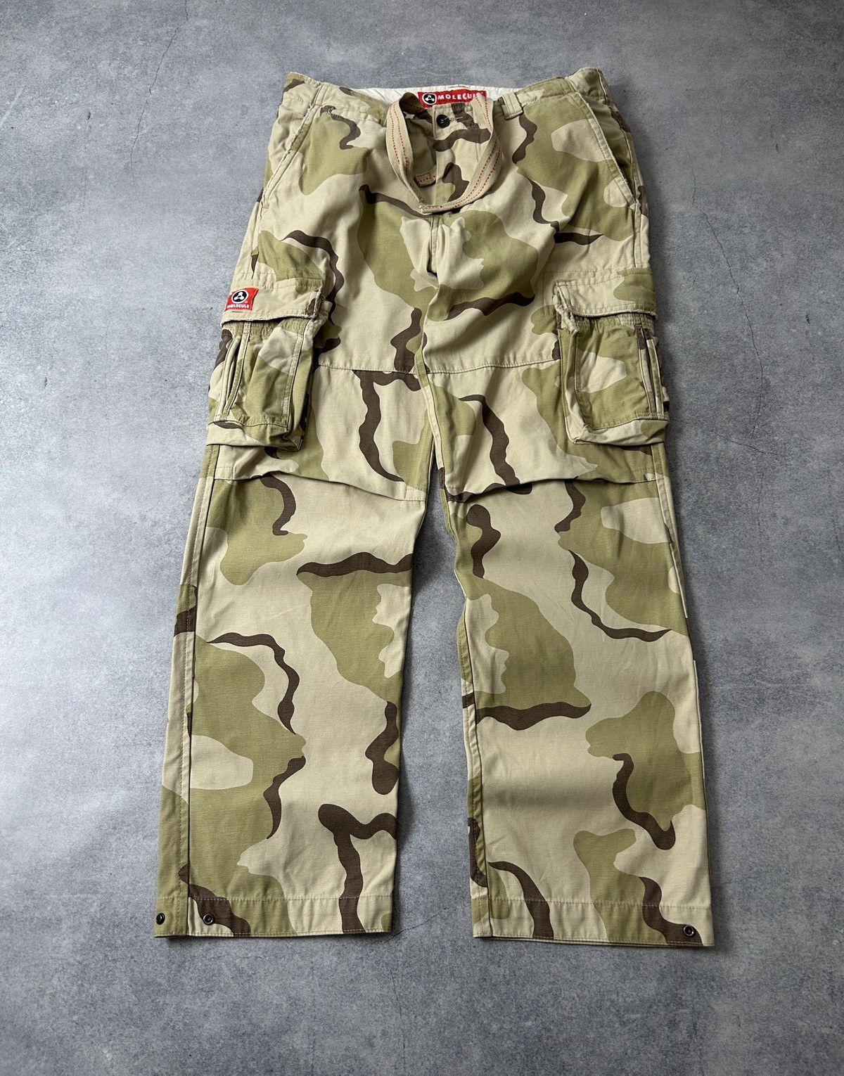 Japanese Brand Vintage Molecule Cargo Camo pants mens size Xl Size US 36 / EU 52 - 2 Thumbnail