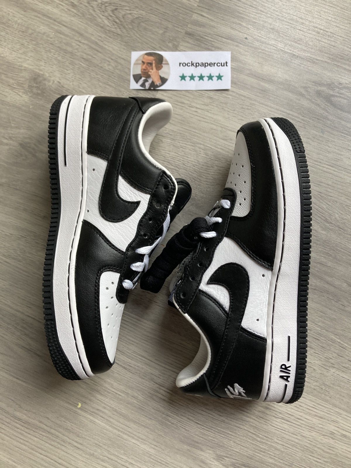 image of Nike Air Force 1 Low Qs Ts Shoes in White/Black, Men's (Size 5.5)