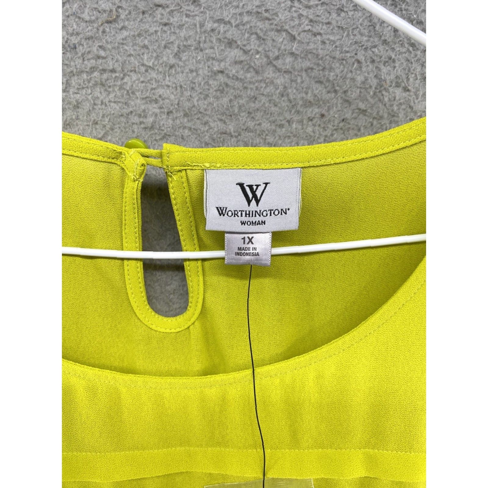 Worthington Worthington Blouse 1X Plus Size Green Round Neck Short Sleeve Sheer Ruffled Top Casual Women's New Size XL / US 12-14 / IT 48-50 - 3 Thumbnail