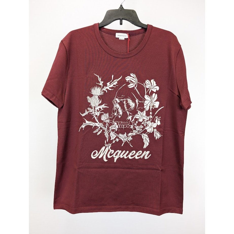 Alexander McQueen o1rshd1 Short Sleeve T-Shirt in Burgundy XL Size US XL / EU 56 / 4 - 3 Thumbnail