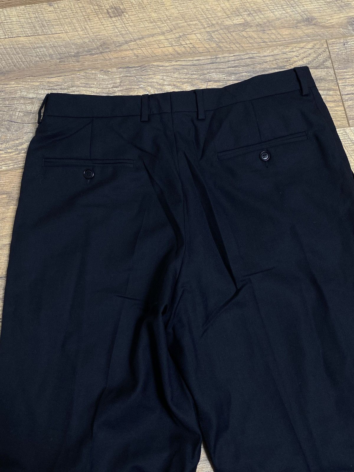 Vintage Italian Wool Super 100’s Navy Trousers Cuffed Dress Pants Size US 34 / EU 50 - 3 Thumbnail