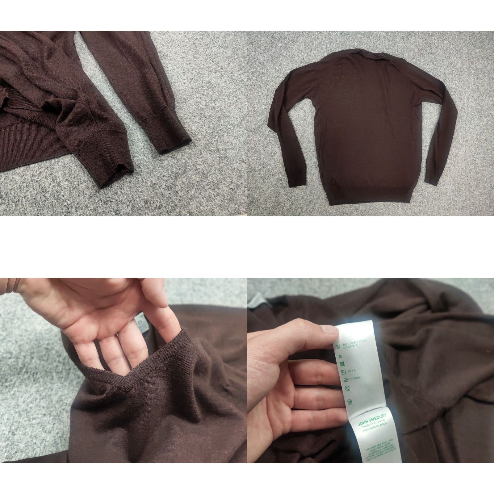 John Smedley John Smedley England Design Wool Sweater Shirt Pullover Long Sleeve V-Neck Brown Mens L Capstone Casual Winter - Size US L / EU 52-54 / 3 - 8 Thumbnail