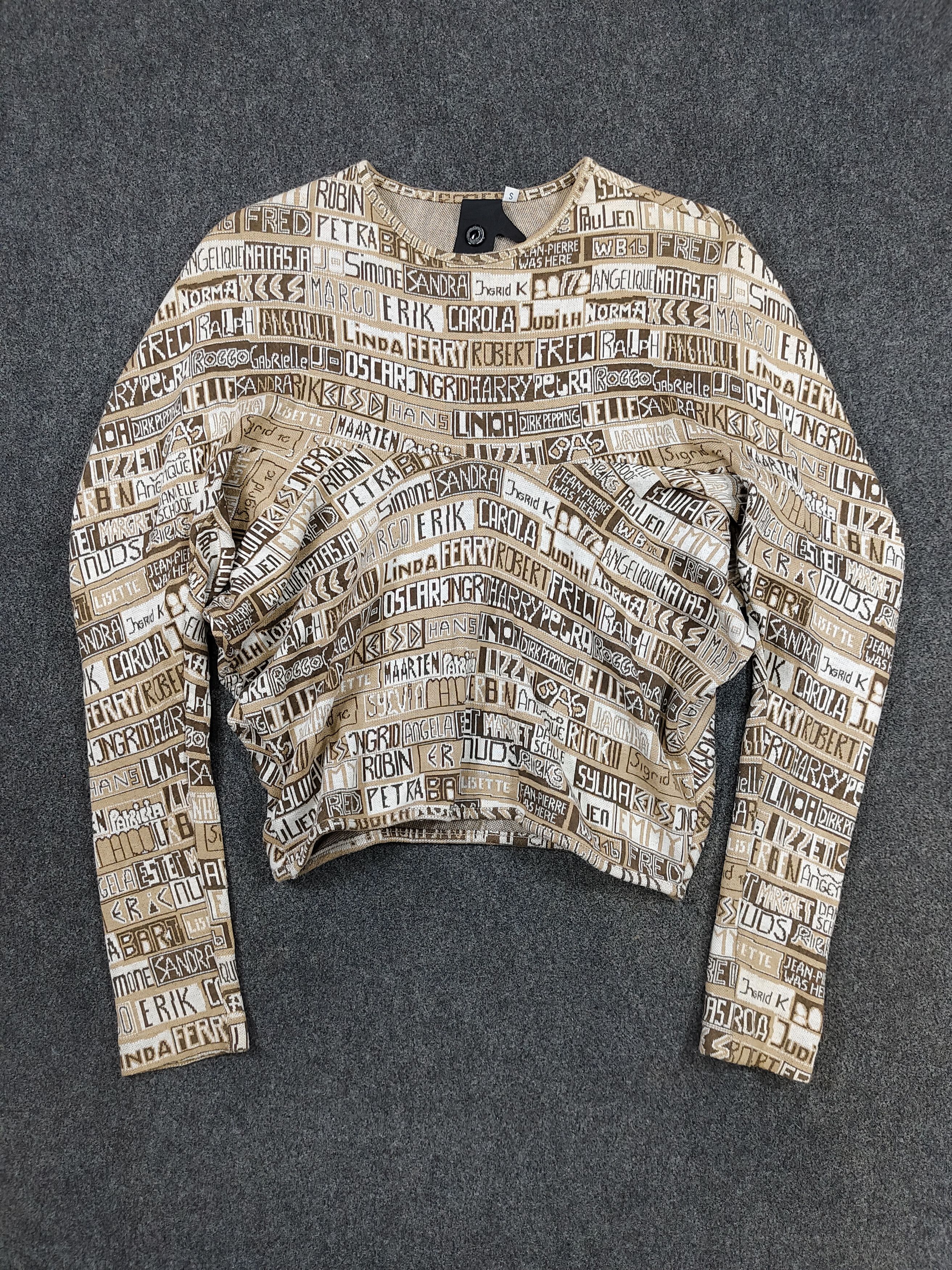 Bernhard Willhelm 2000s Bernhard Willhelm-Archived AOP Typography Batwing Knit Size S / US 4 / IT 40 - 5 Thumbnail
