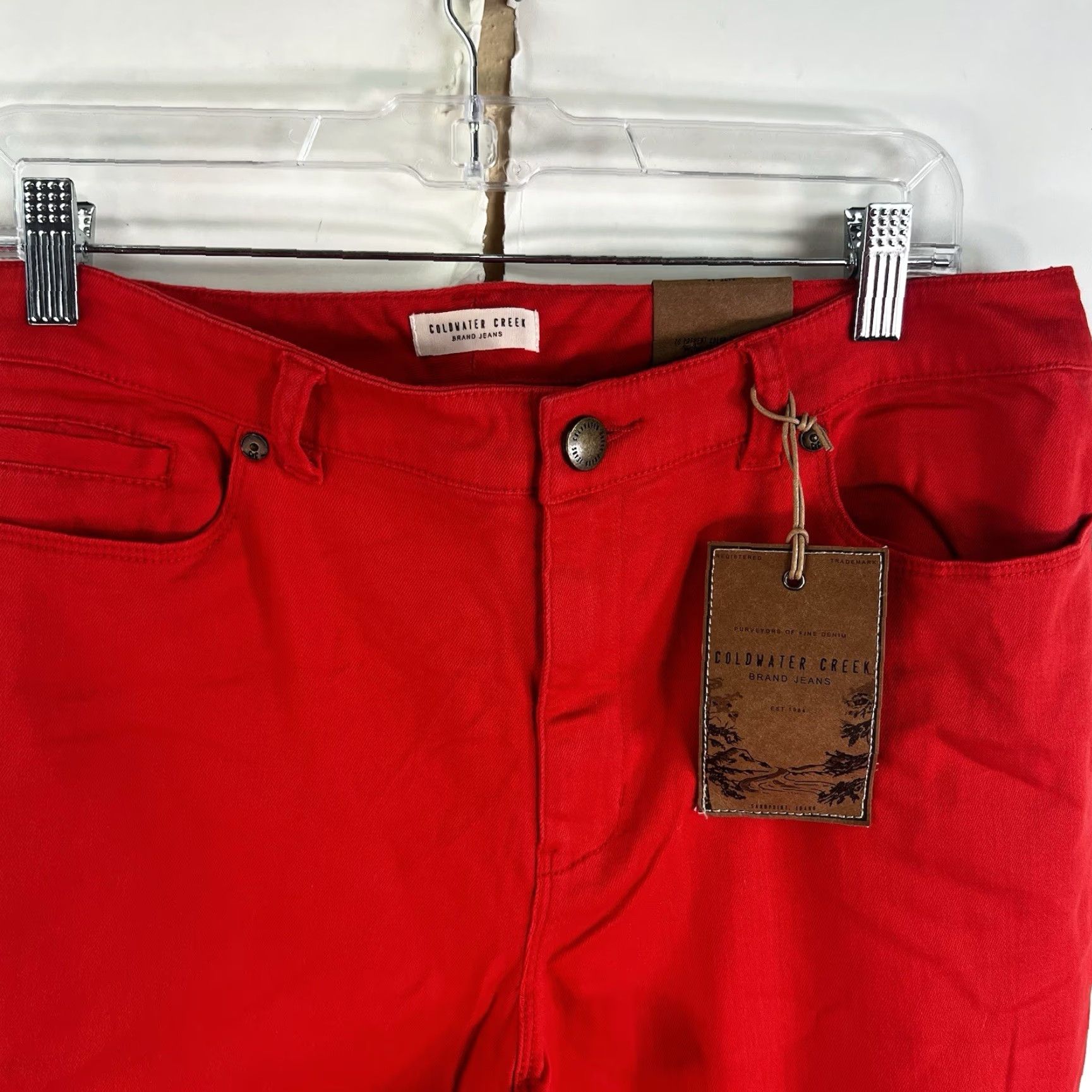 Coldwater Creek Coldwater Creek Jeans Womens Size 16 Red Denim Mini Bootcut Crop 36X23 Size 38" / US 16 / IT 52 - 3 Thumbnail