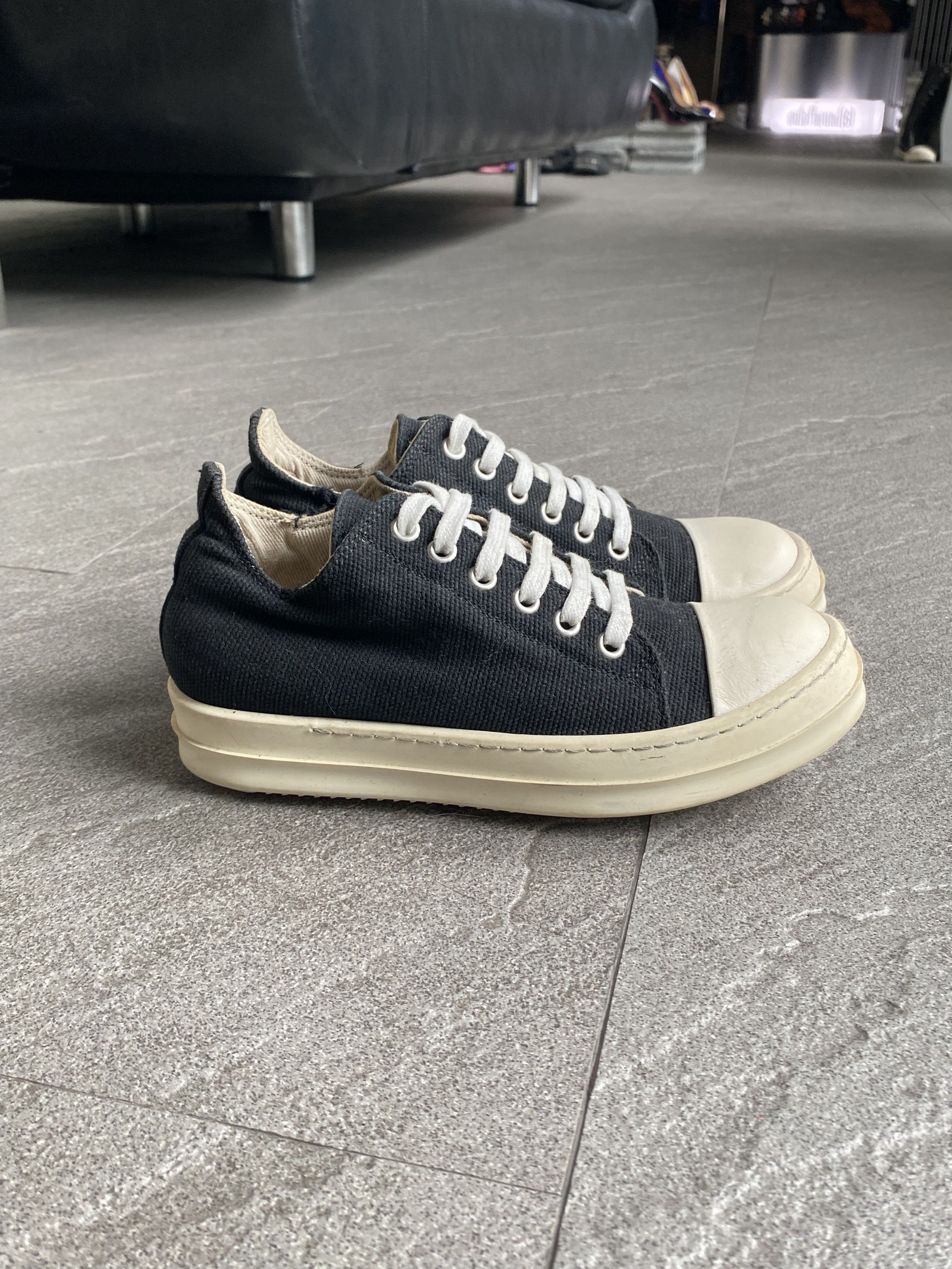Rick Owens Drkshdw Rick Owens DRKSHDW Low Ramones Black Canvas Size US 5.5 / IT 35.5 - 3 Thumbnail