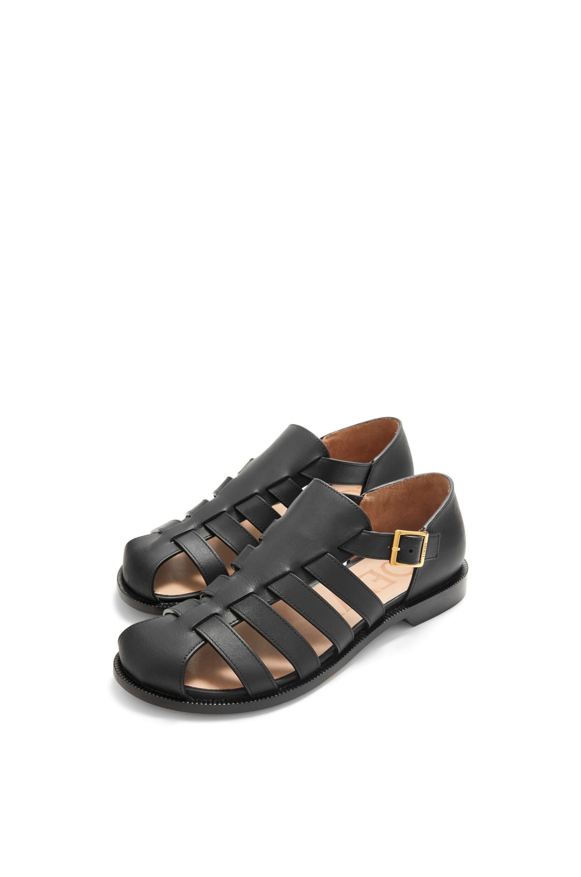 Loewe os11x0725 Campo Leather Cage Sandals in Black Size US 9 / EU 42 - 3 Thumbnail