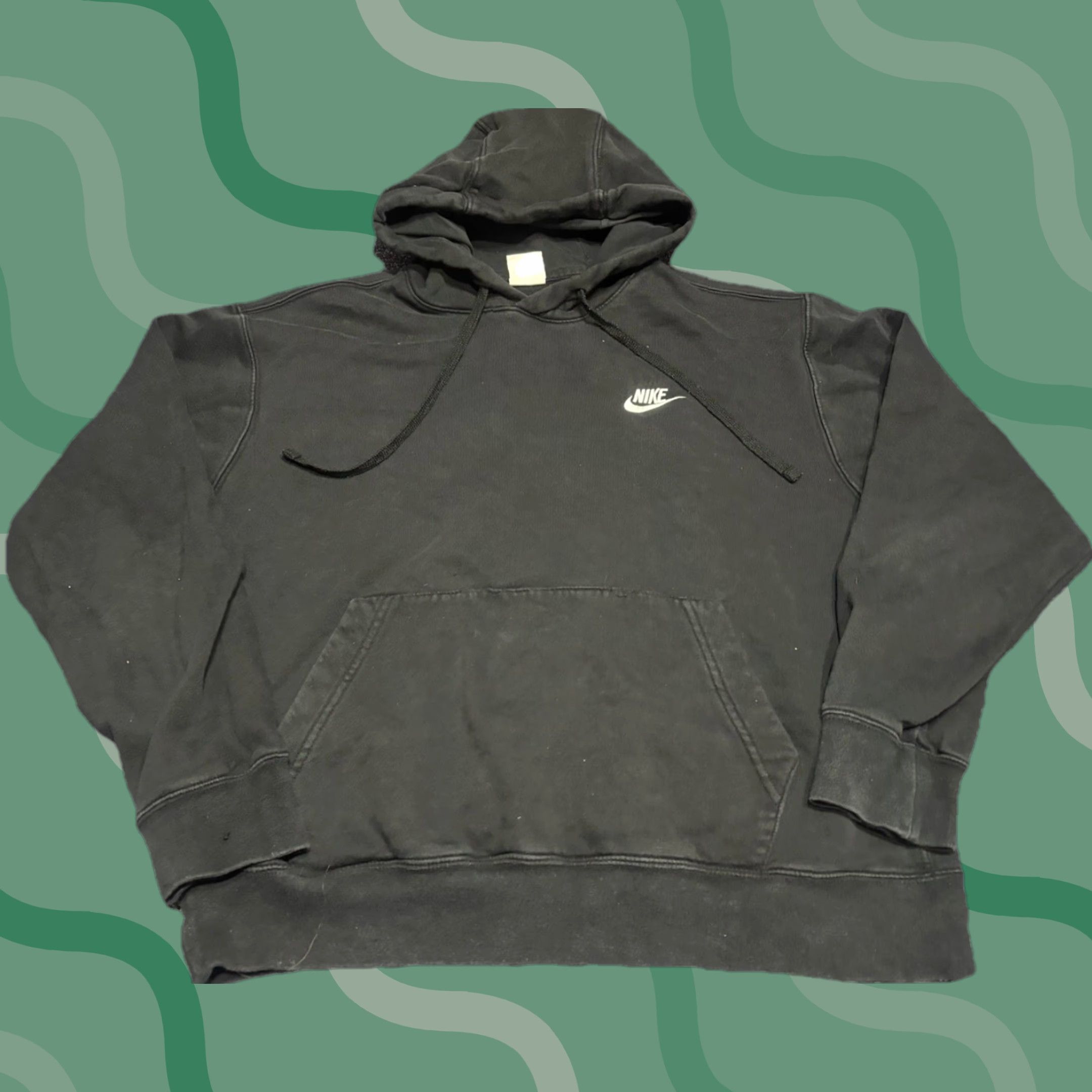 Nike VINTAGE Nike Fleece Hoodie Pullover Sweatshirt Black Chest Swoosh Medium G1 Mens Hoodie Pullover Nike Sportswear Sportswear Classic 90s? Size US M / EU 48-50 / 2 - 1 Thumbnail