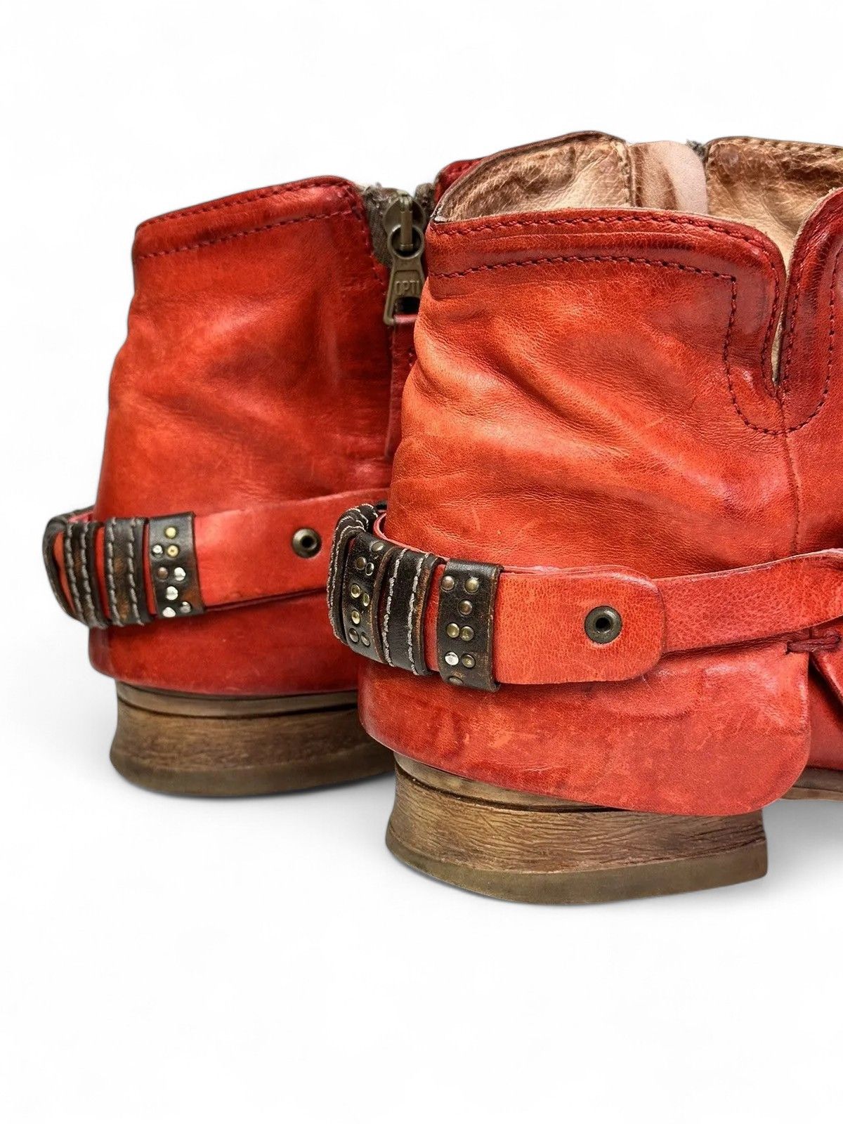 14th Addiction Prima Red Vintage Leather Boots Retro Streetwear Style Size US 9 / IT 39 - 6 Thumbnail