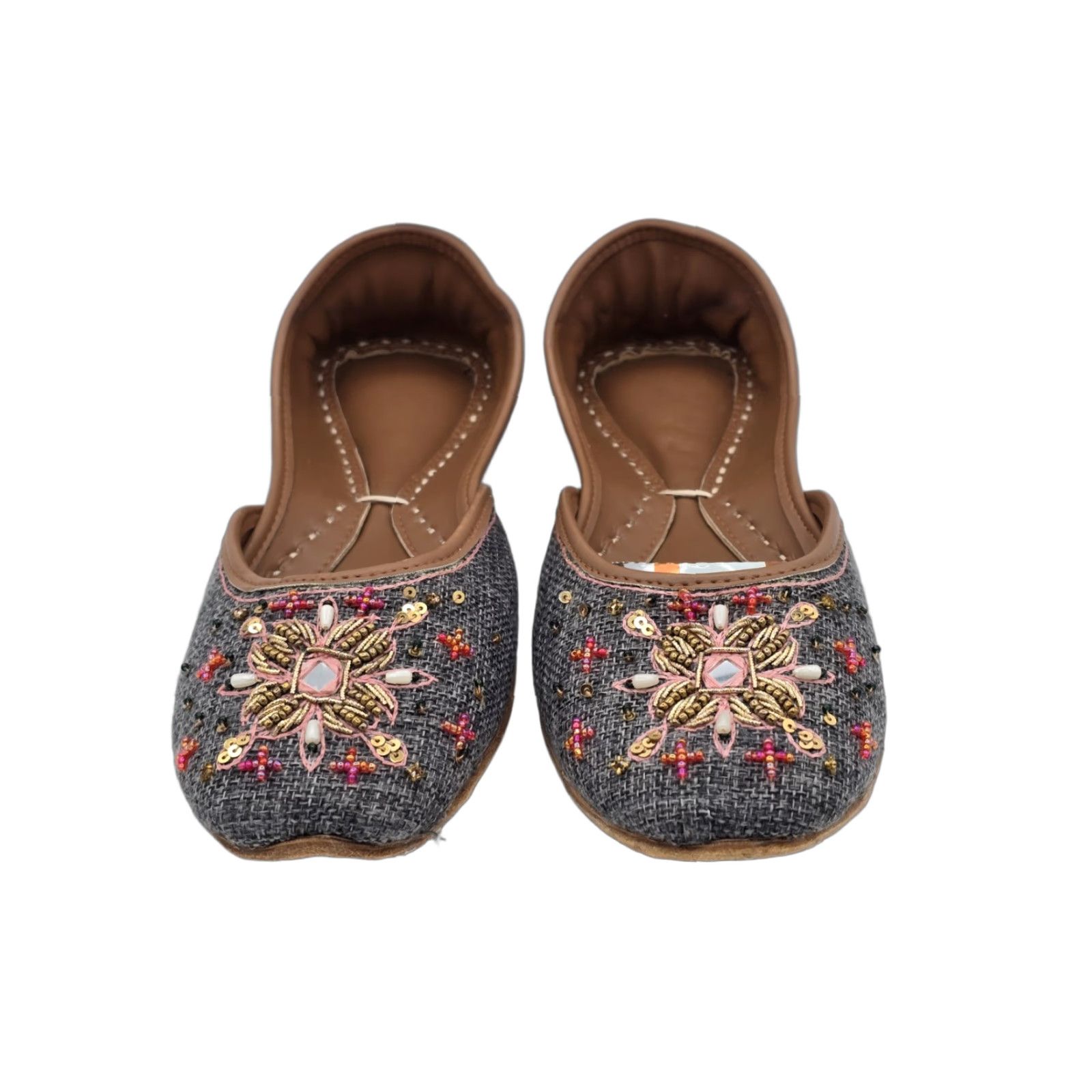 Vintage VINTAGE UJAALA Khussa Bridal Mojari Punjabi Jutti Ballet Flats Grey Sz 11 - Very Good Size ONE SIZE - 1 Thumbnail