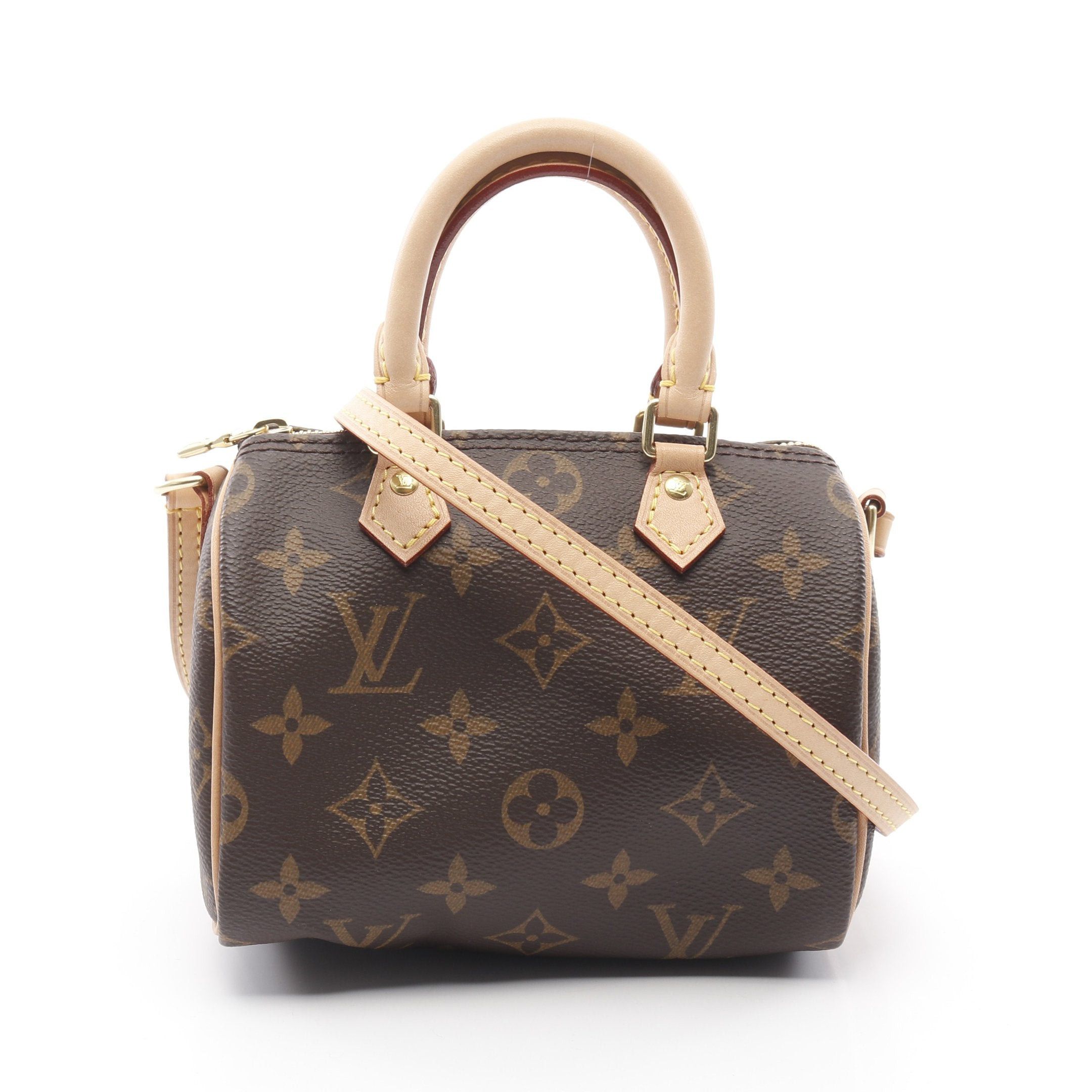 Louis Vuitton Louis Vuitton Nano Speedy Monogram Shoulder Bag Leather Brown Size ONE SIZE - 1 Thumbnail