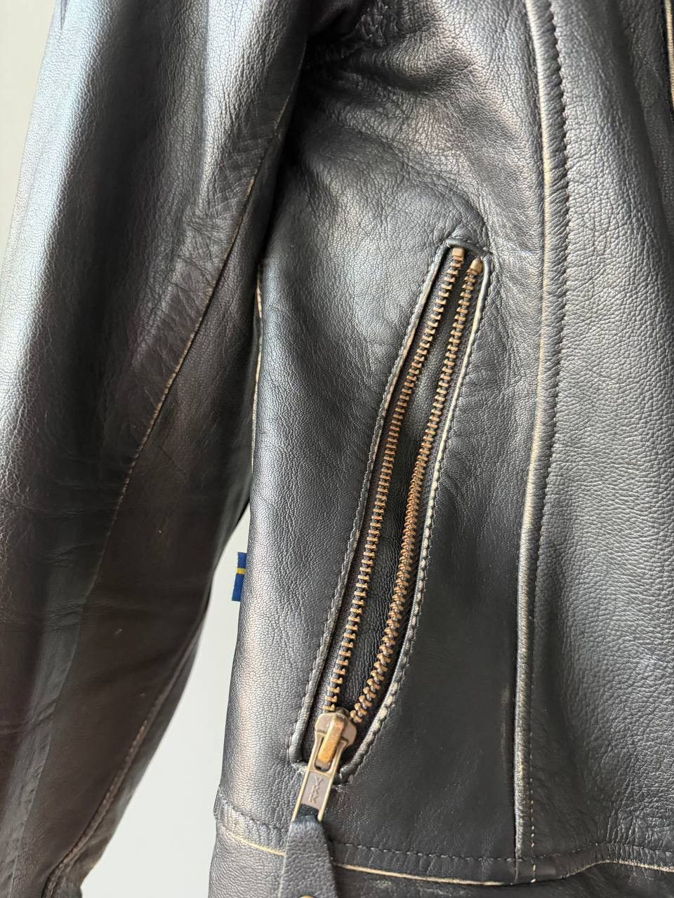 Vintage Halvarssons Vintage Real Leather Moto Biker Jacket 8710AC Size XS / US 0-2 / IT 36-38 - 5 Thumbnail