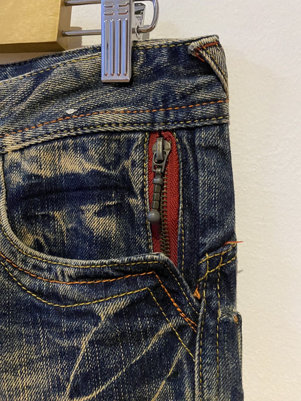 Japanese Brand Blow By Blue Distressed Denim Jeans Size US 30 / EU 46 - 7 Thumbnail